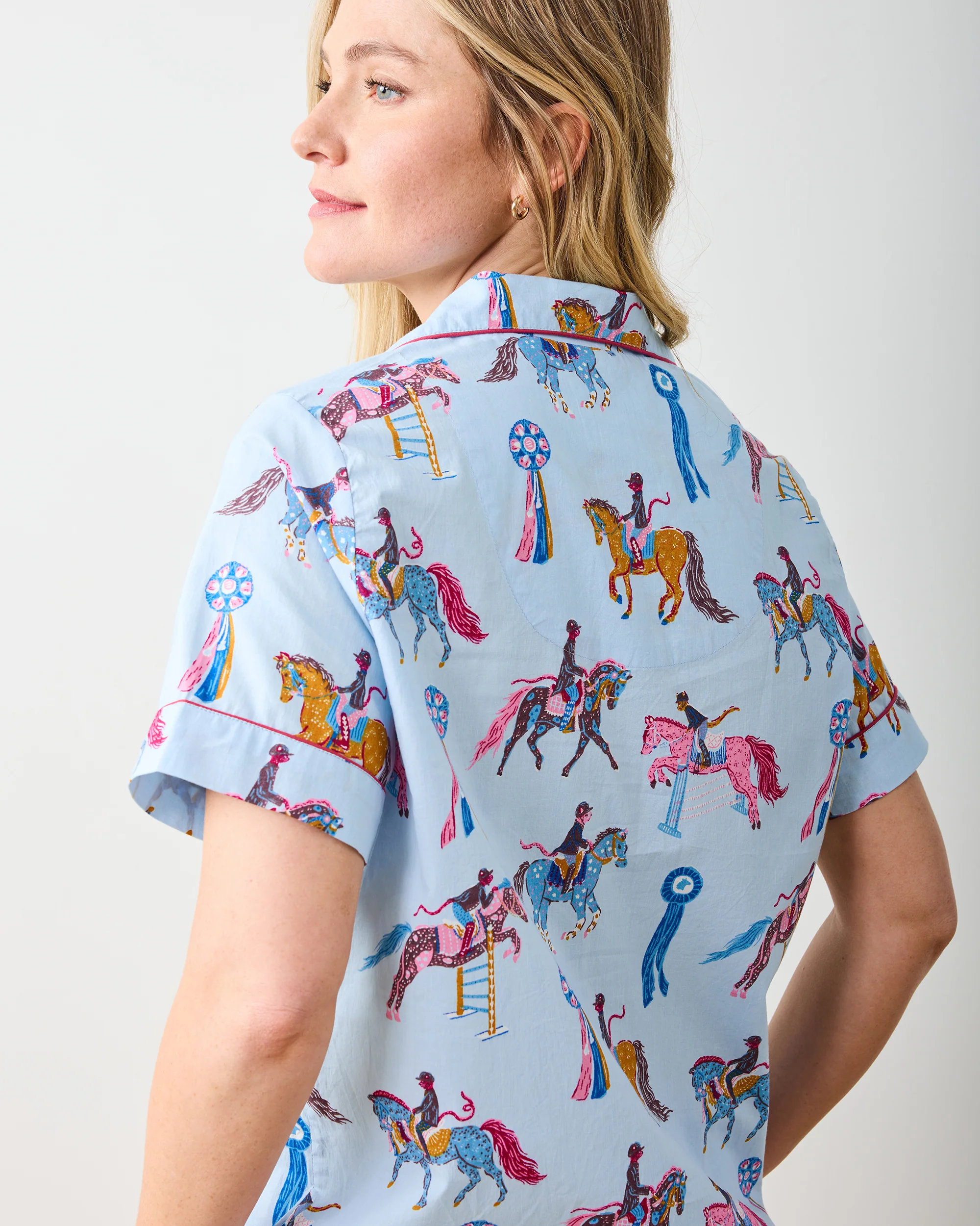 Horse Show - Short PJ Set - Blue Ribbon - Image 5