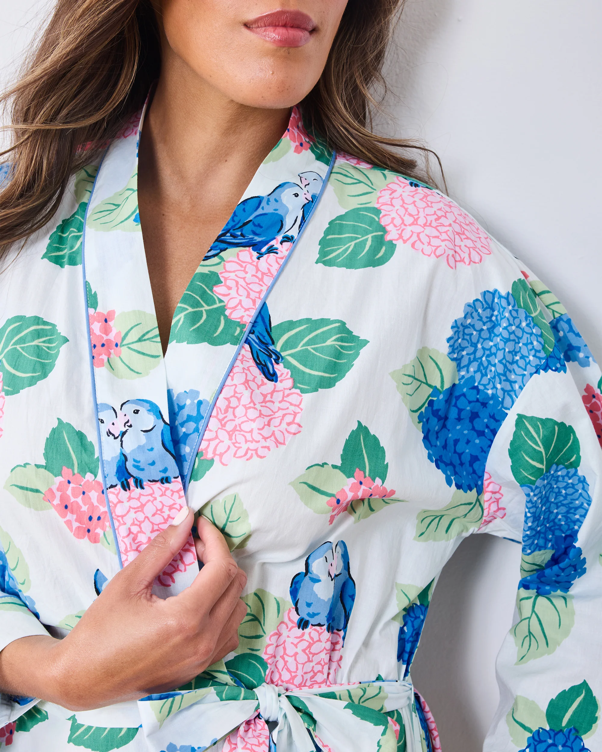 Hydrangea Honeymoon - Getting Ready Robe - Cloud - Image 3