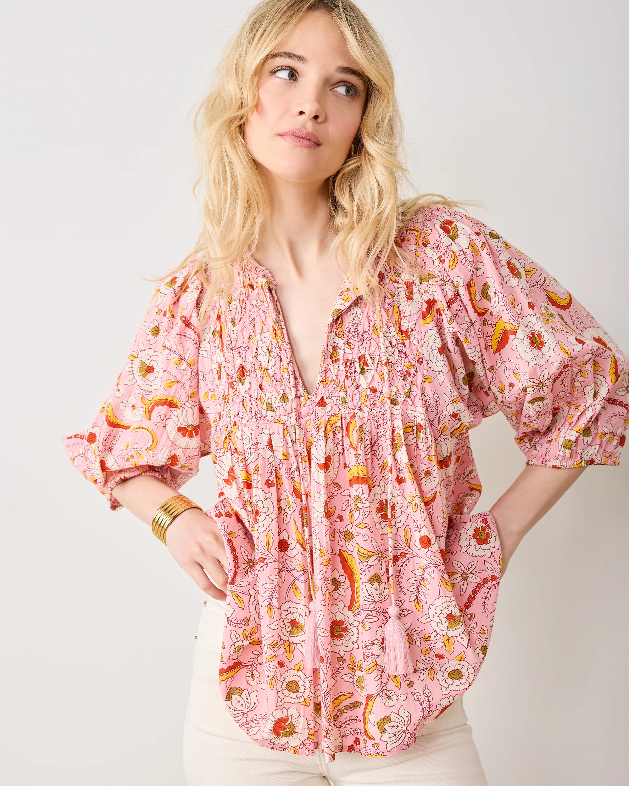 India Bloom - Artifact Blouse - Soft Rose - Image 5