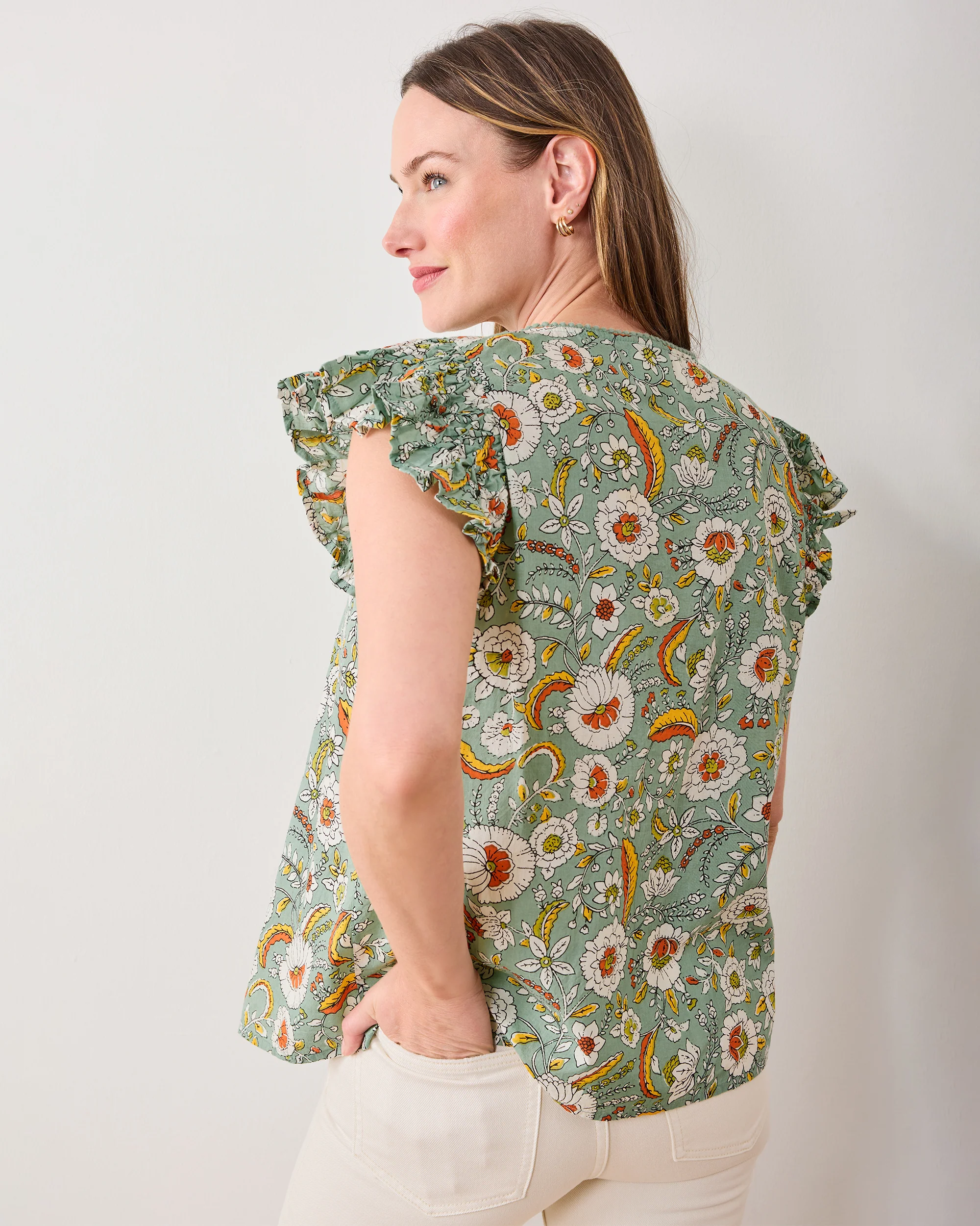 India Bloom - Royal Blouse - Sage - Image 3