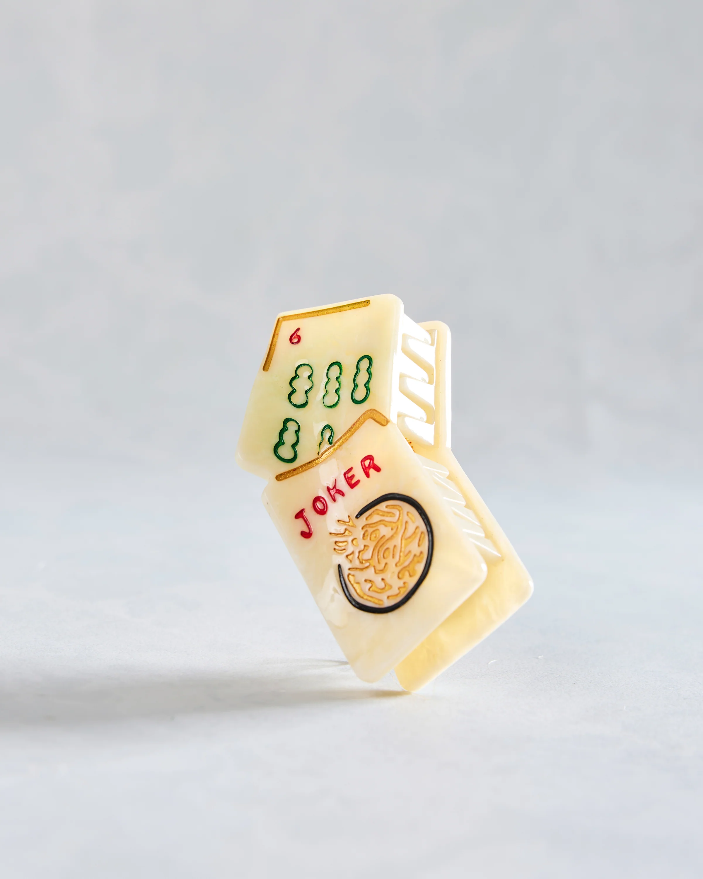 Ivory - Hand Painted Mini Mahjong Clip - Solar Eclipse - Image 2