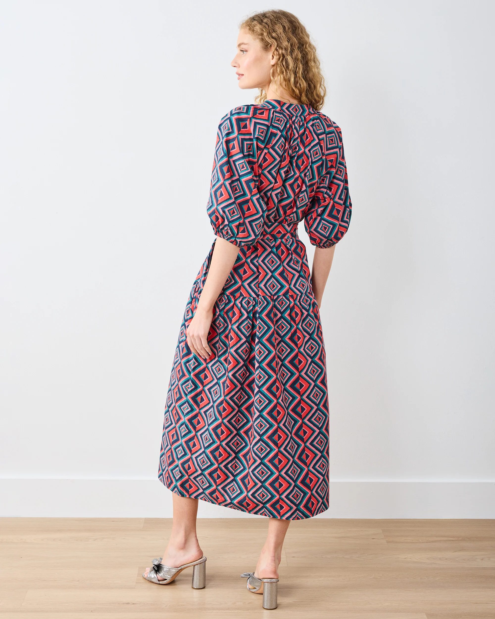 Kaleidoscope Diamond - Caroline Dress - Navy/Red - Image 4