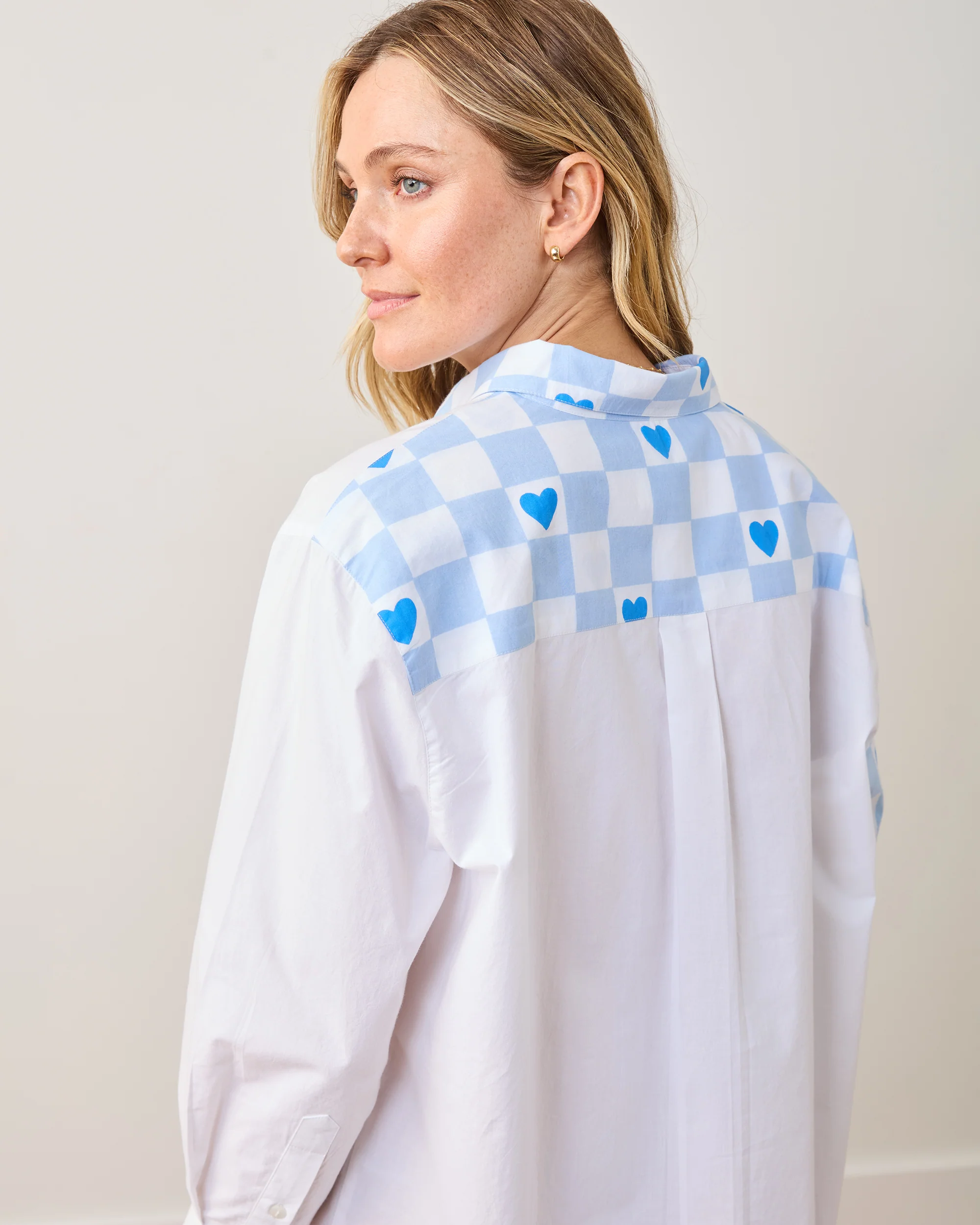 Checkered Hearts - Everyday Button Down - Blue Eyes - Image 5