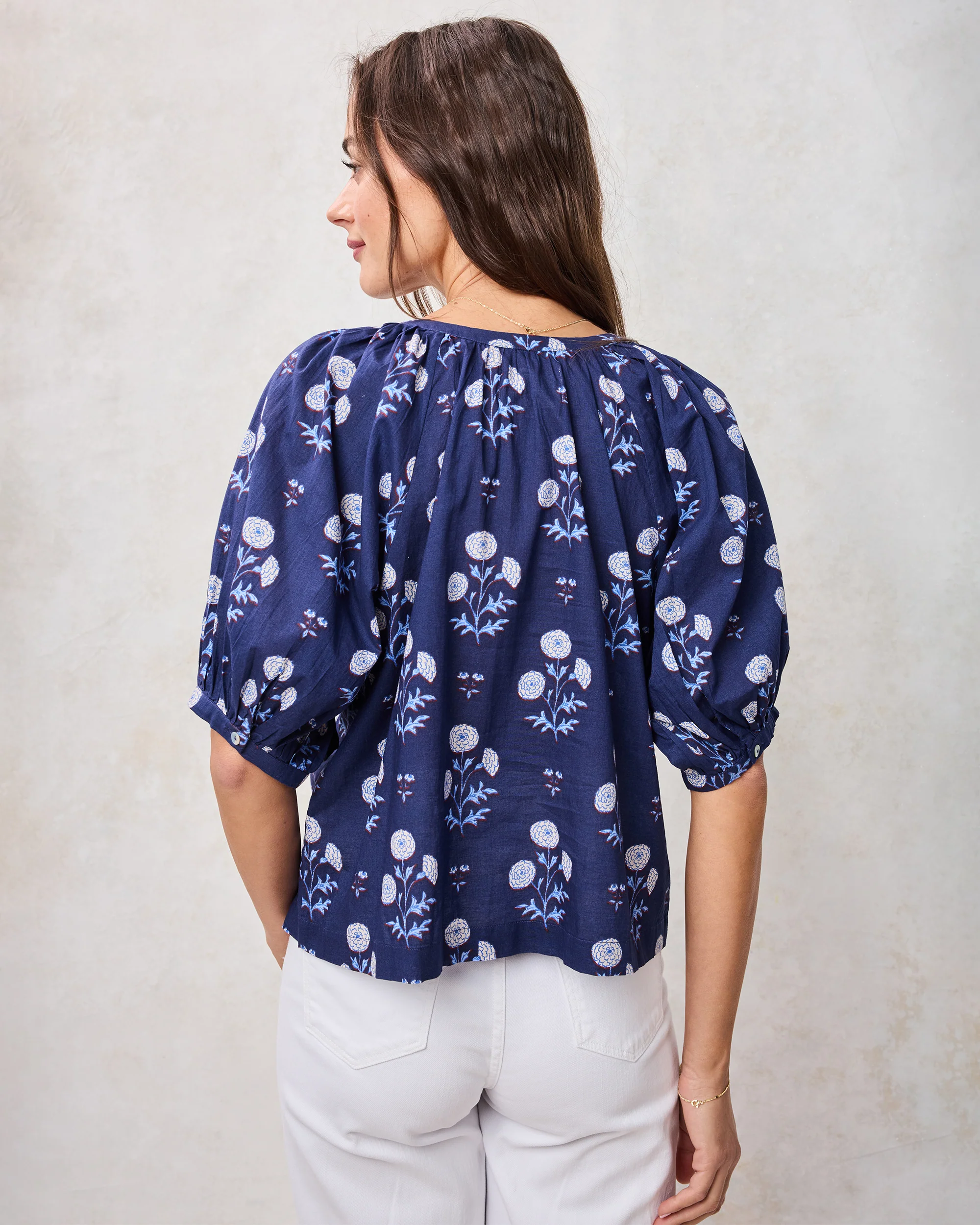 Marigold Bloom - Gilmore Blouse - Midnight Tide - Image 2