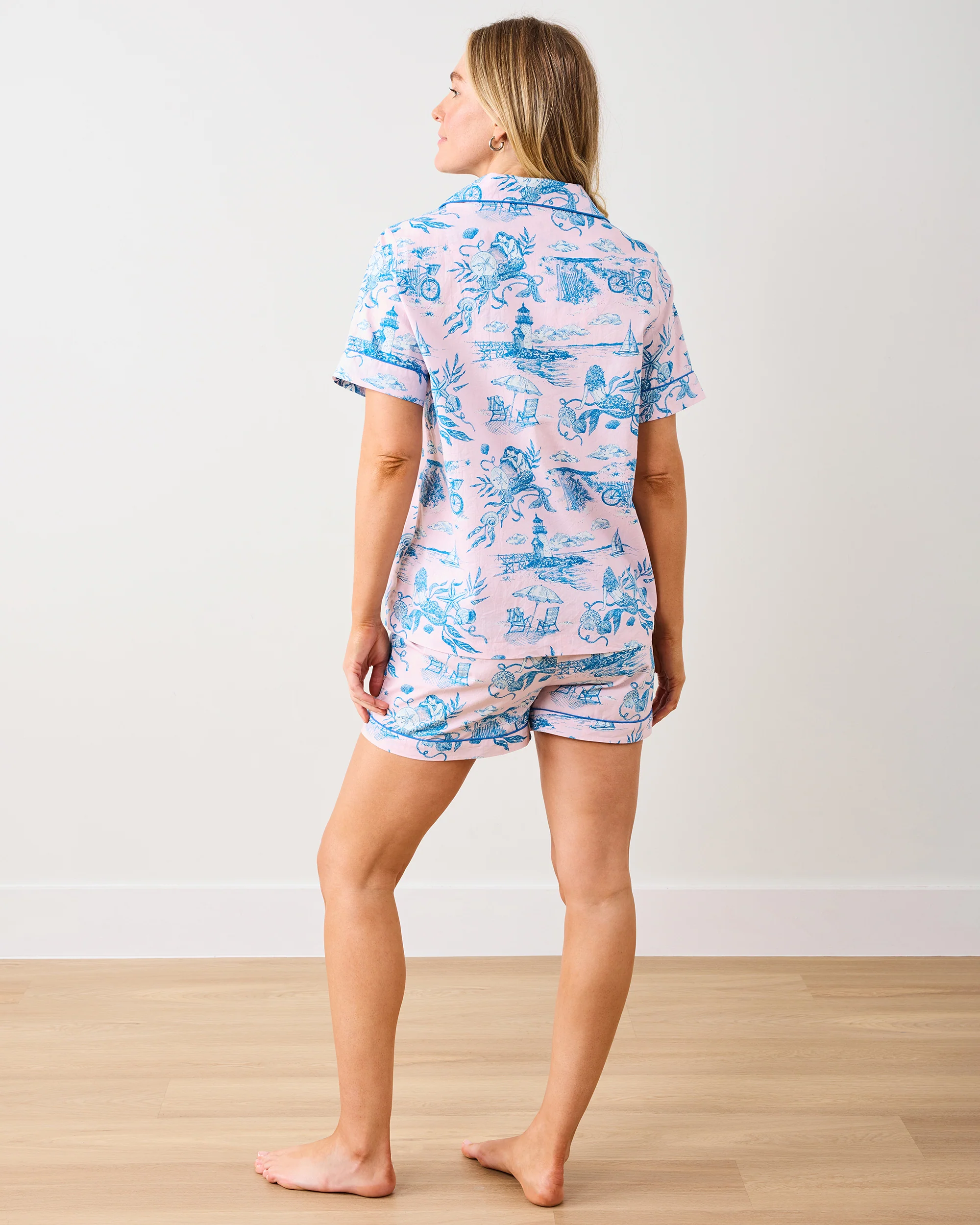 Mermaid Toile - Short PJ Set - Blush - Image 6