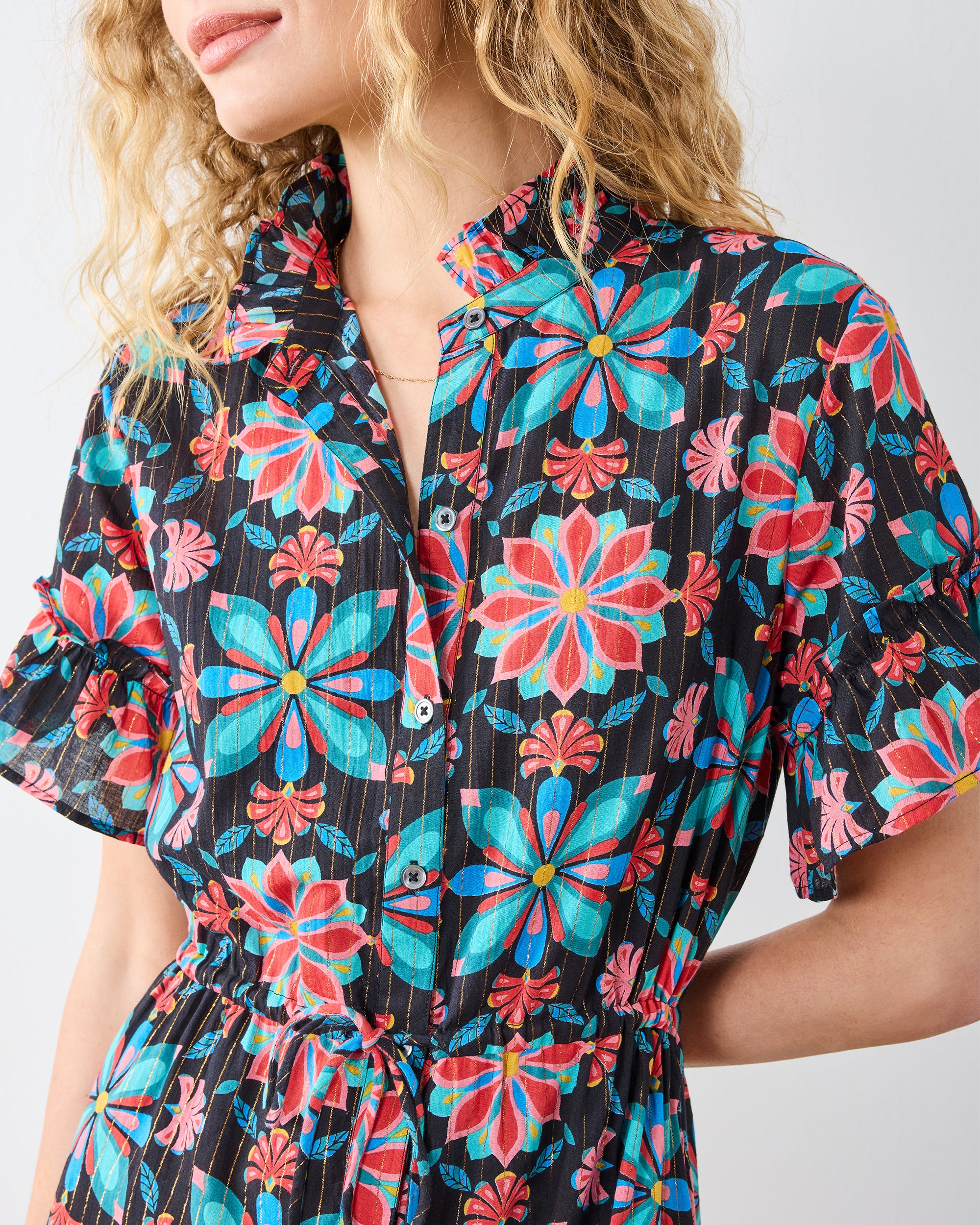 Mid Century Medallion - Celeste Dress - Ink - Image 3