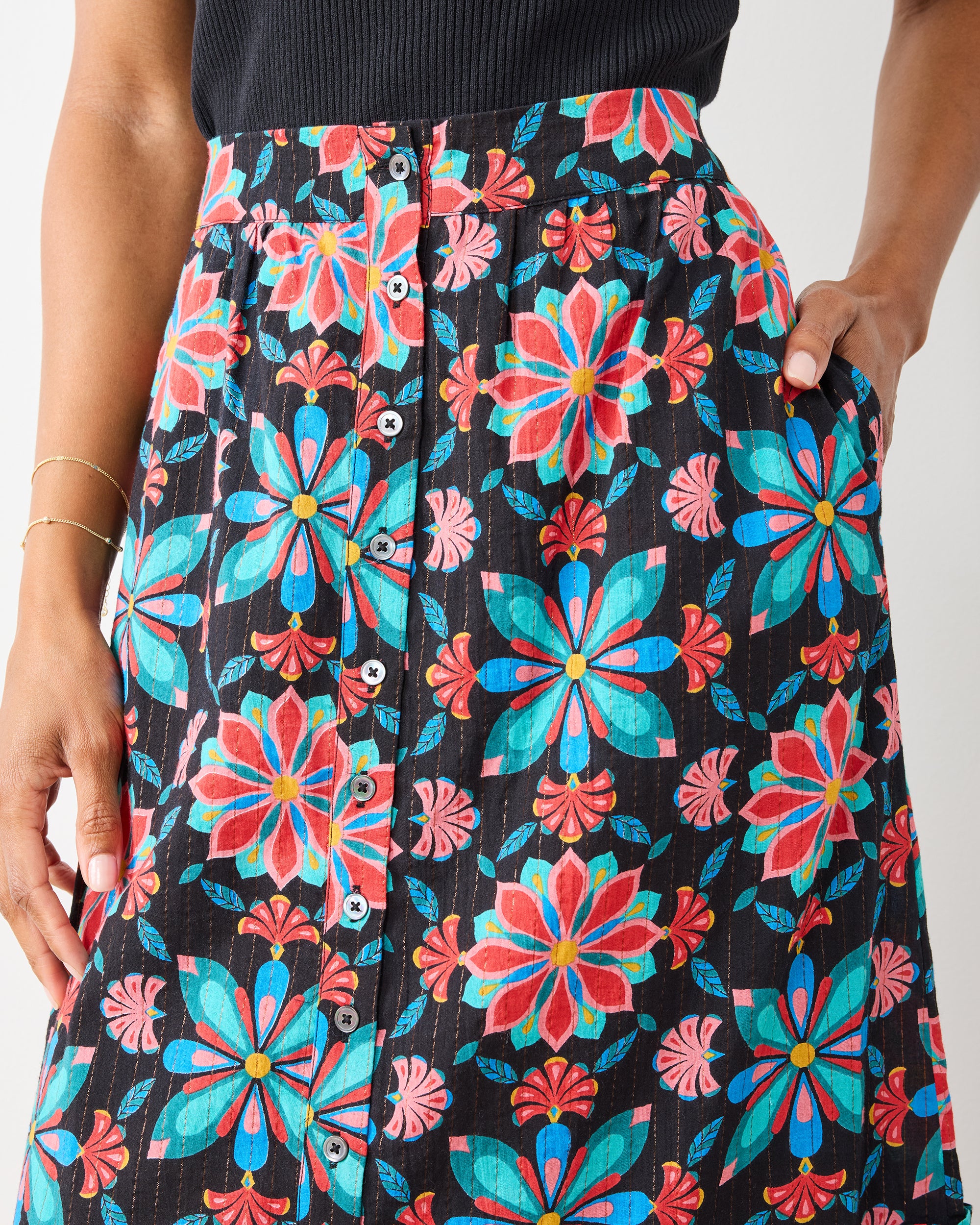Mid Century Medallion - Perry Skirt - Ink - Image 3