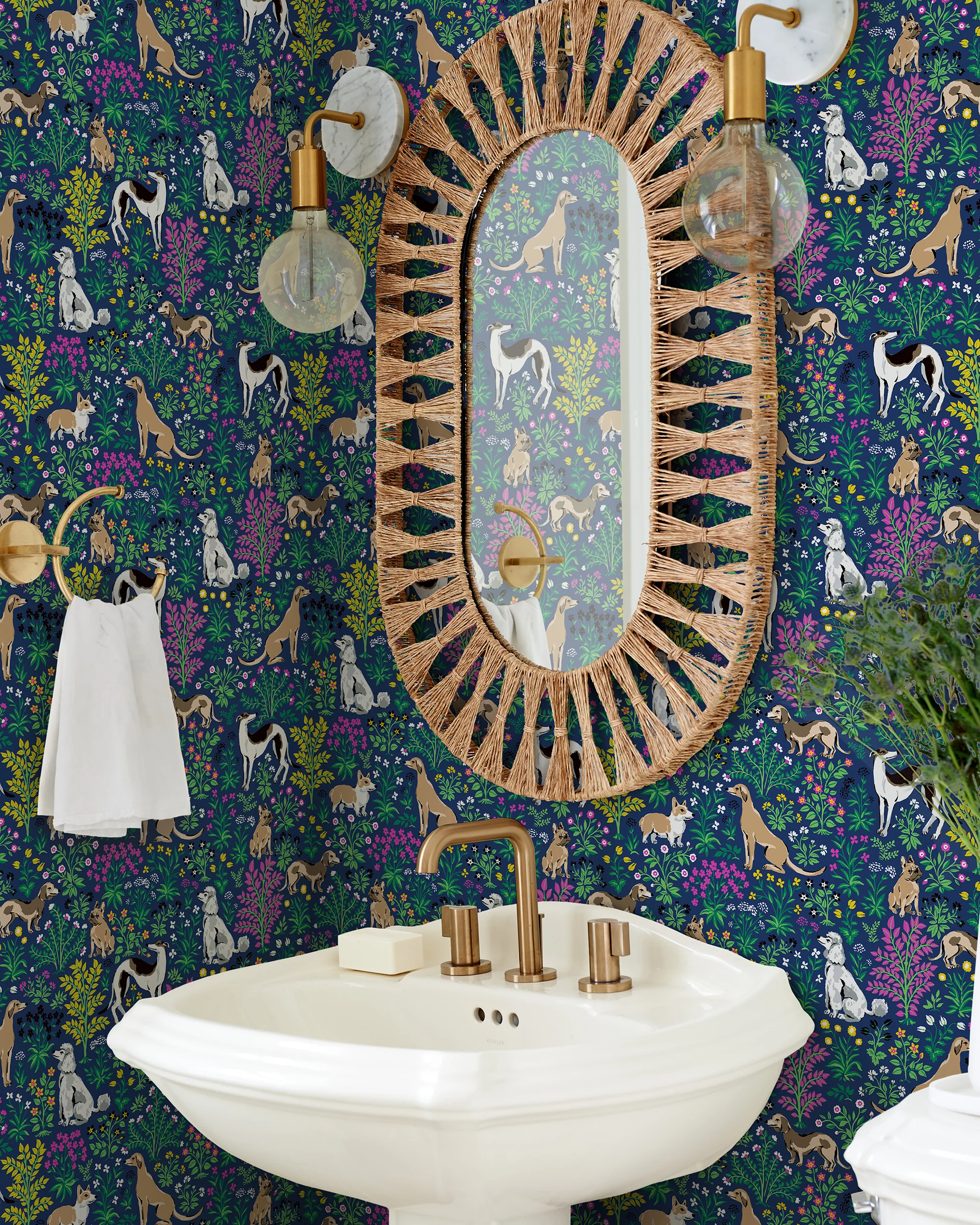 Must Love Dogs - Peel & Stick Wallpaper - Indigo - Image 3