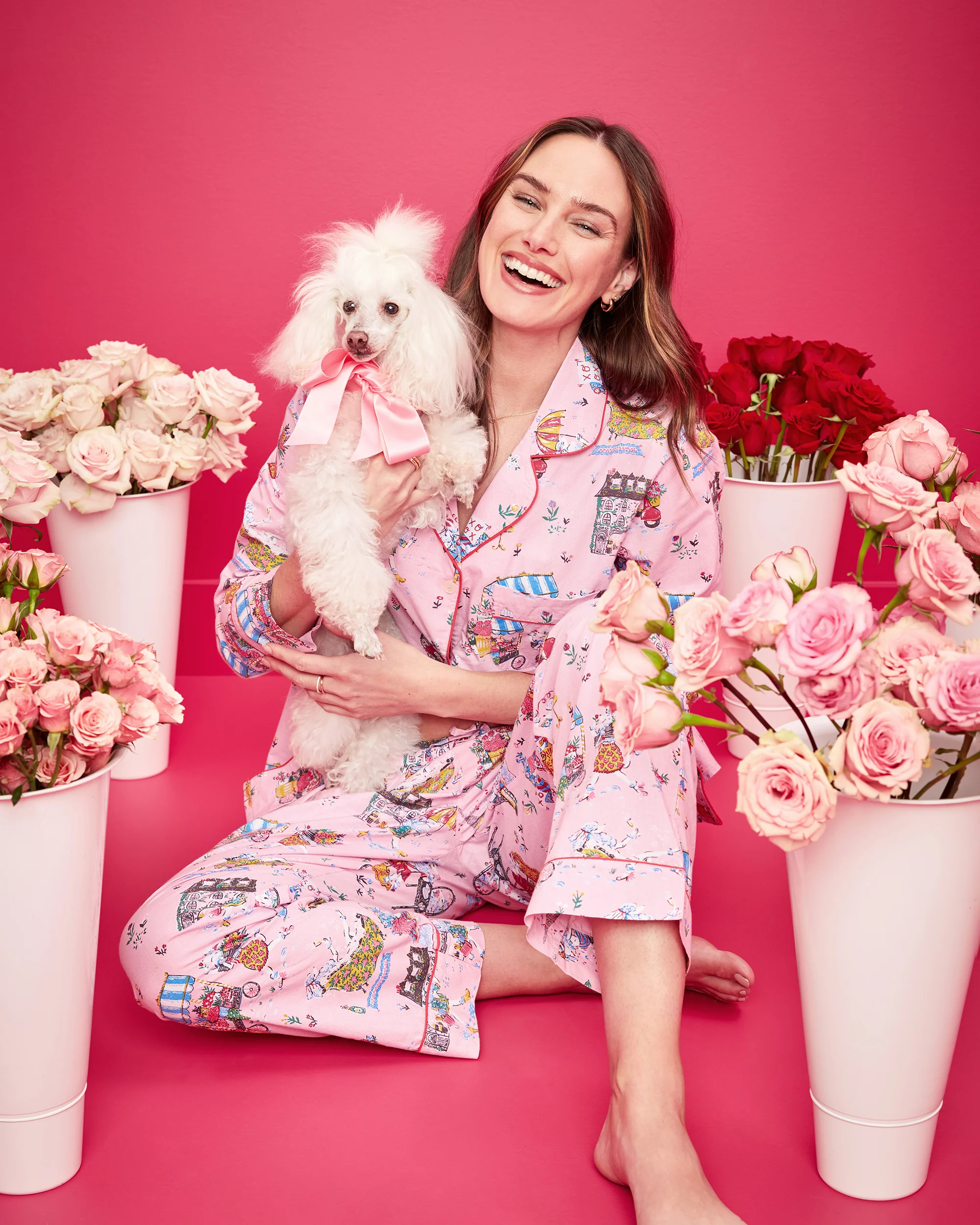 Parisian Poodles - Long PJ Set - Paris Pink - Image 2