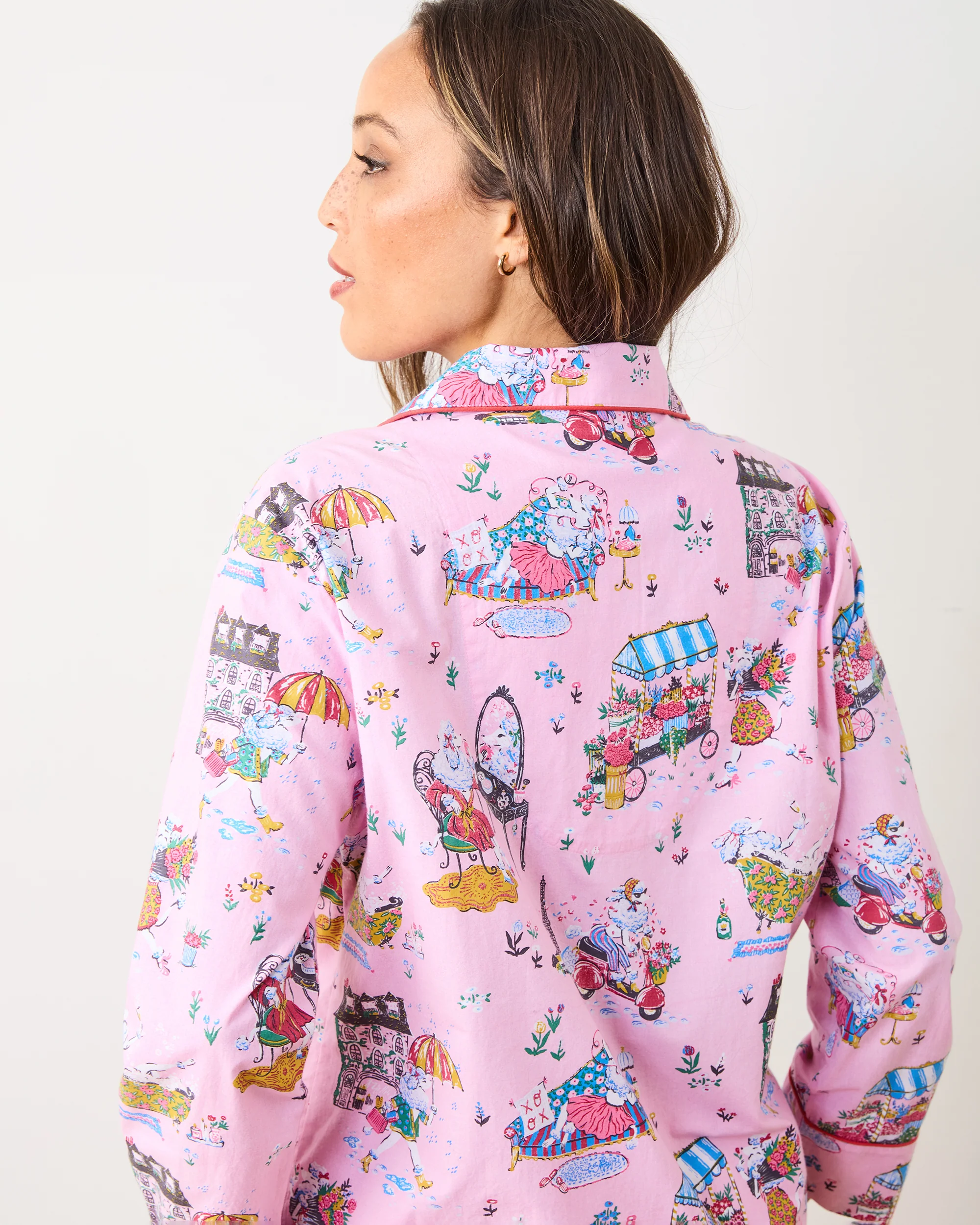 Parisian Poodles - Long PJ Set - Paris Pink - Image 4