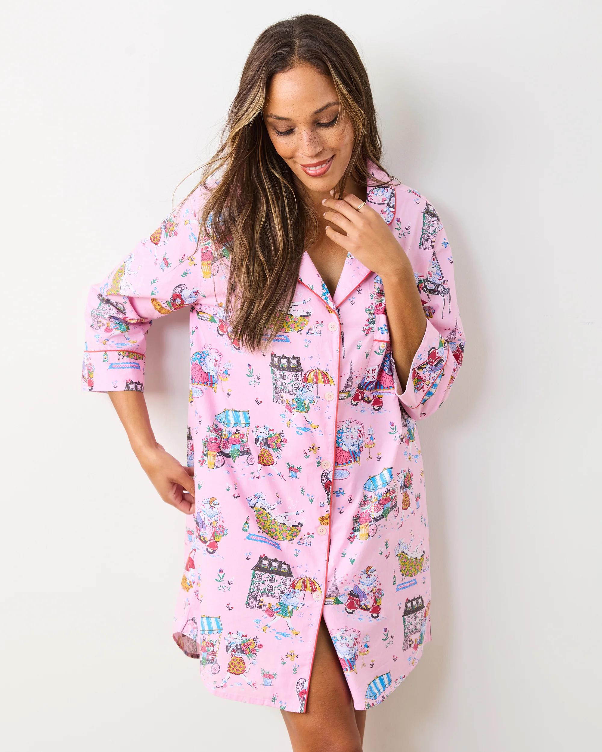 Parisian Poodles - Sleep Shirt - Paris Pink - Image 5