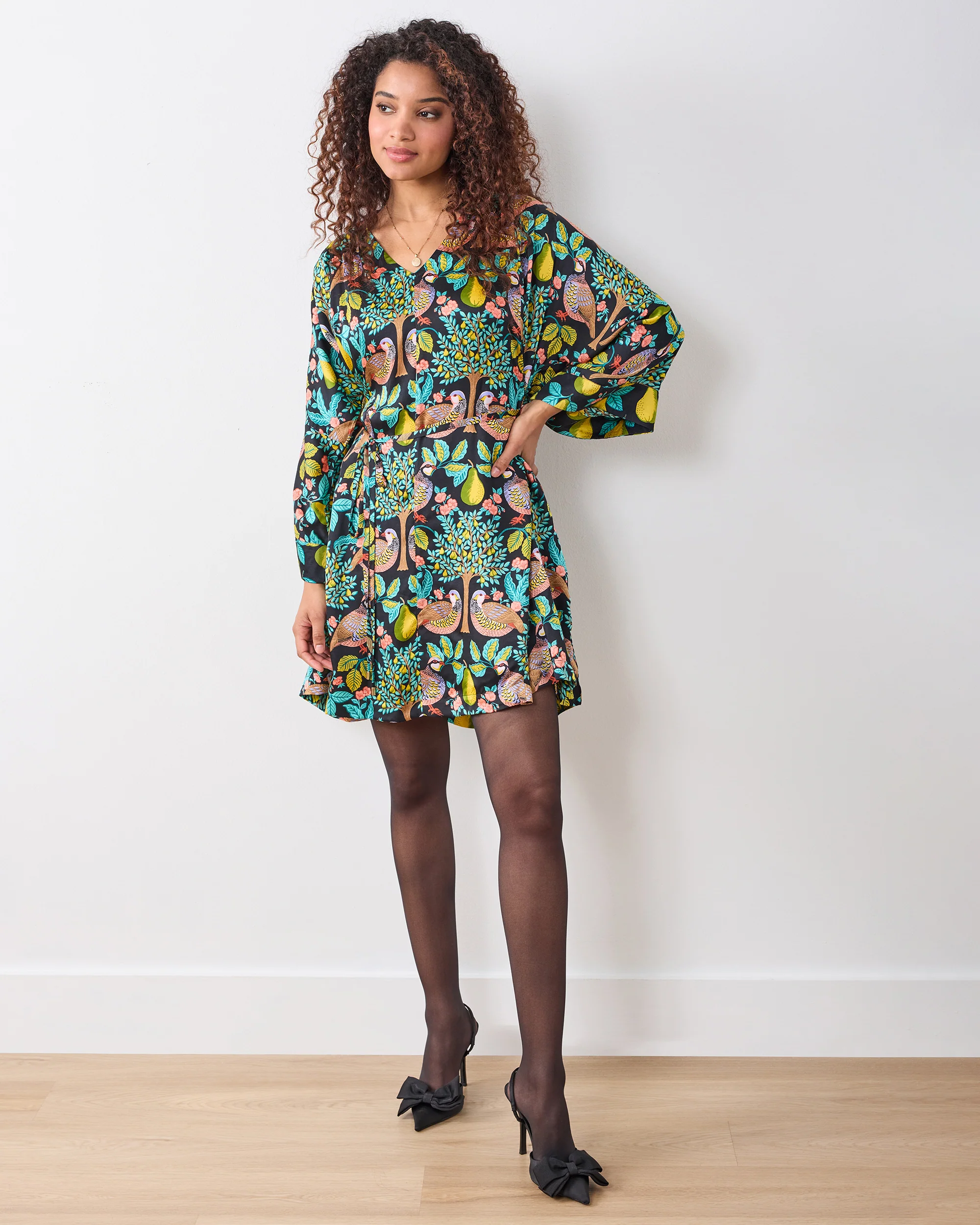 Partridge In A Pear Tree - Ophelia Dress - Ink - Image 3