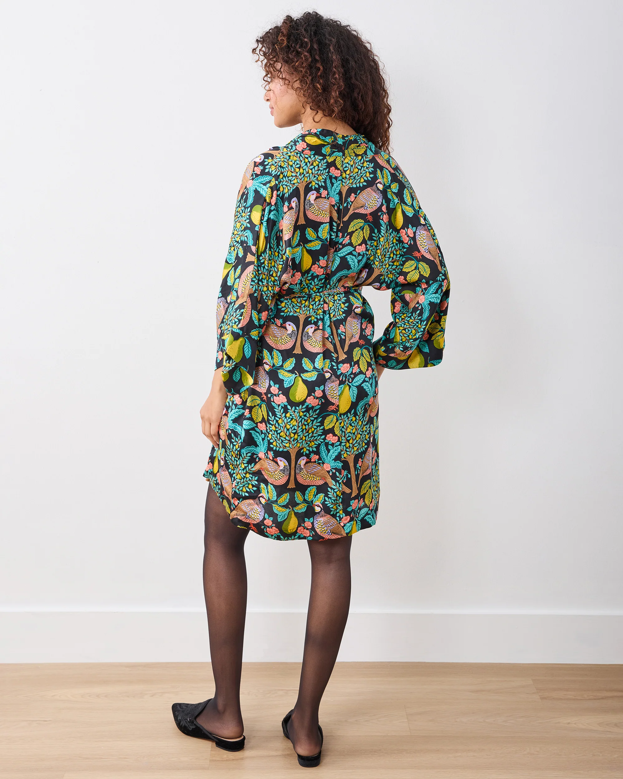 Partridge In A Pear Tree - Ophelia Dress - Ink - Image 4
