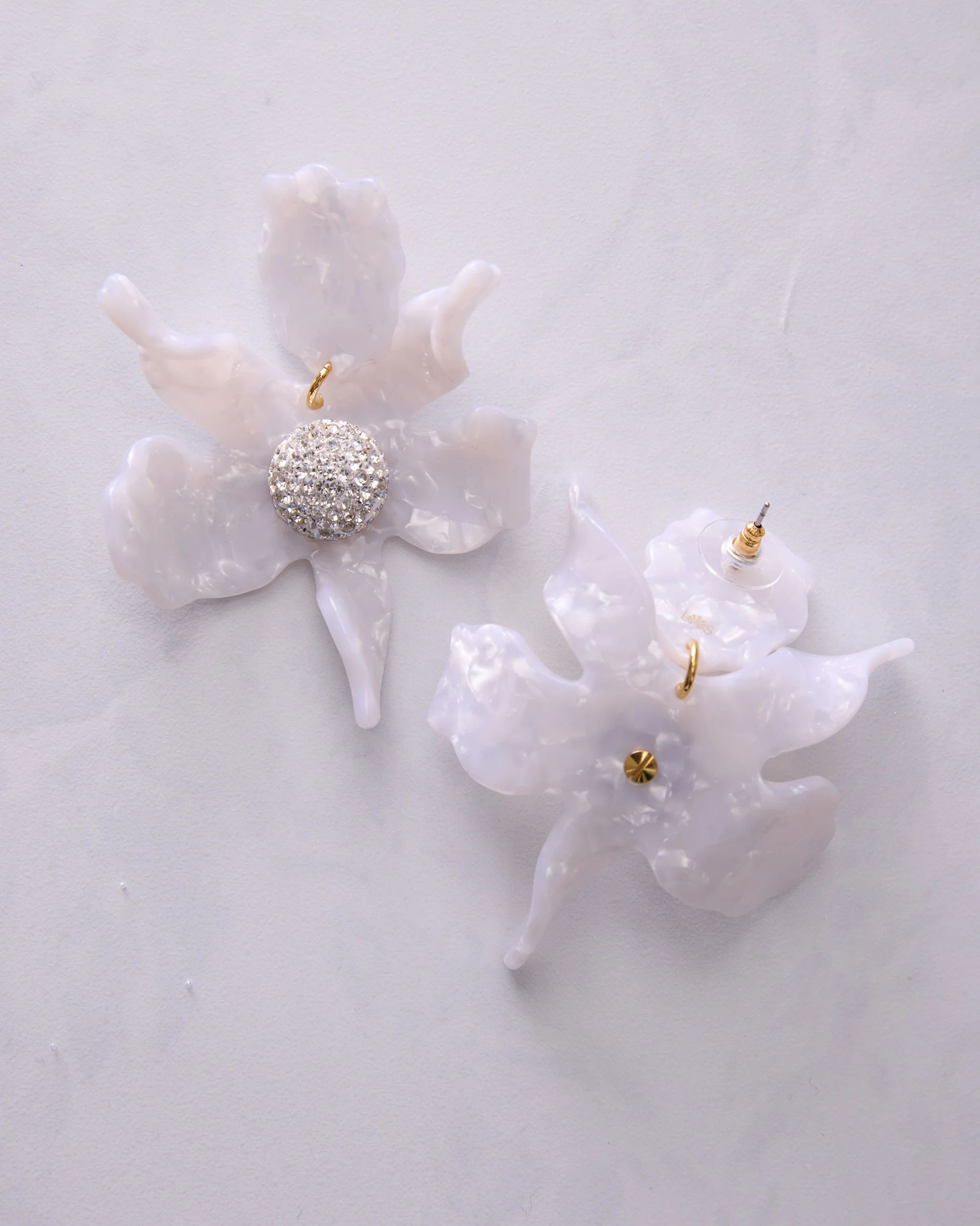Mother of Pearl - Crystal Lily Earrings - Lele Sadoughi - Image 3