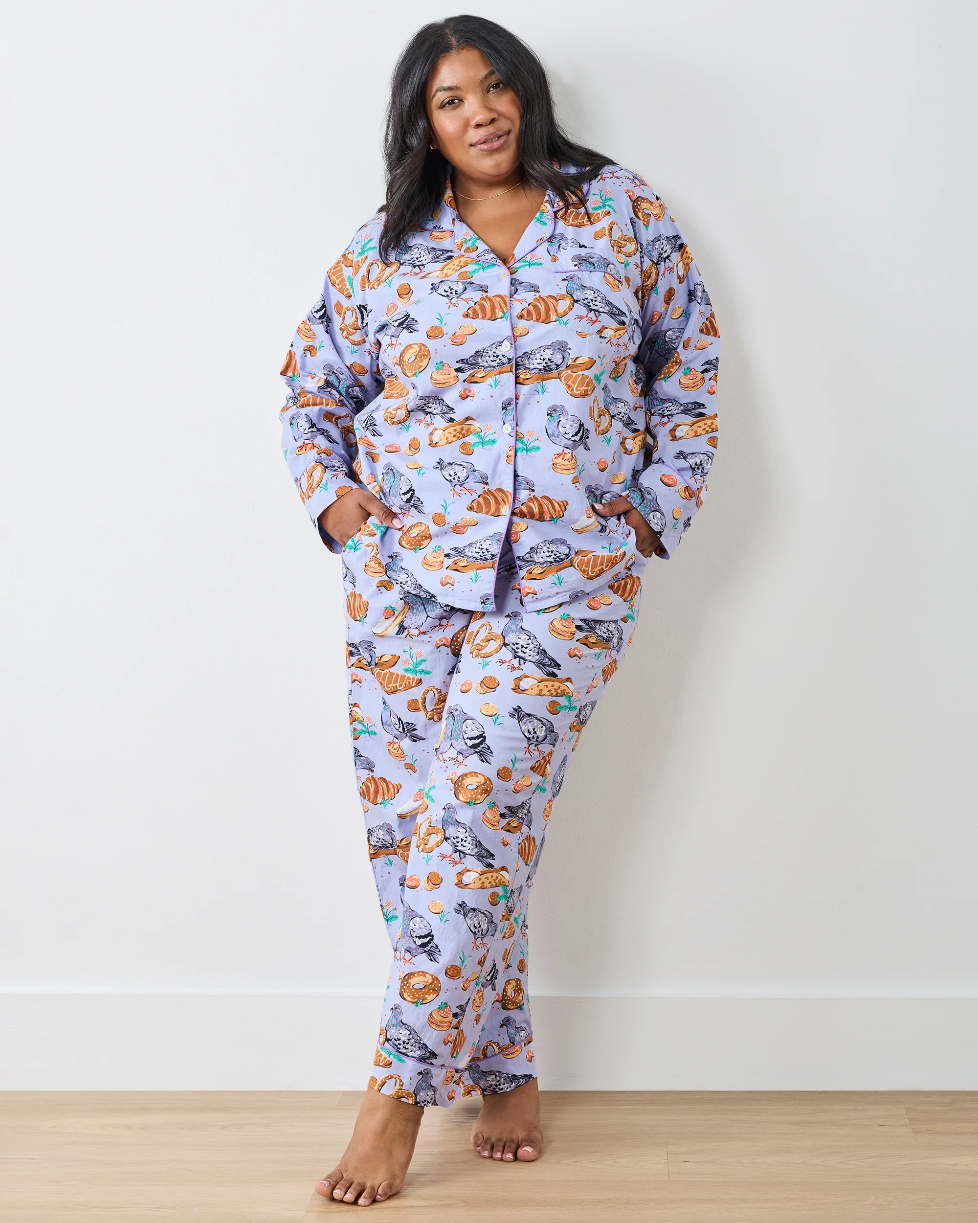 Peckish Pastries - Long PJ Set - Lavender Lovebird - Image 2