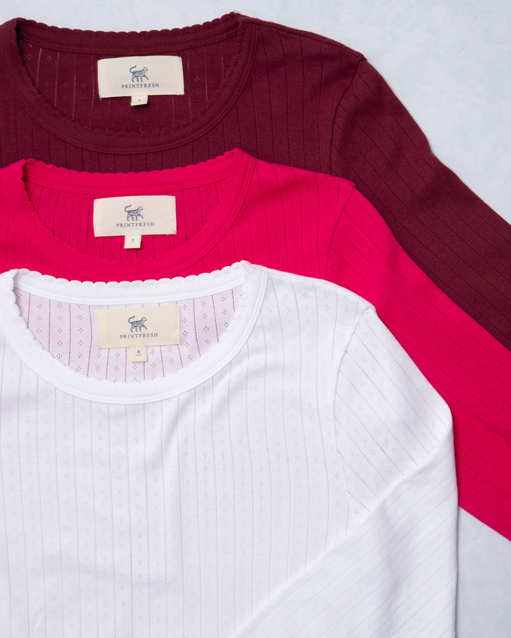 Multi - 3-Pack Pointelle Long Sleeve - Shirt Bundle - Image 2