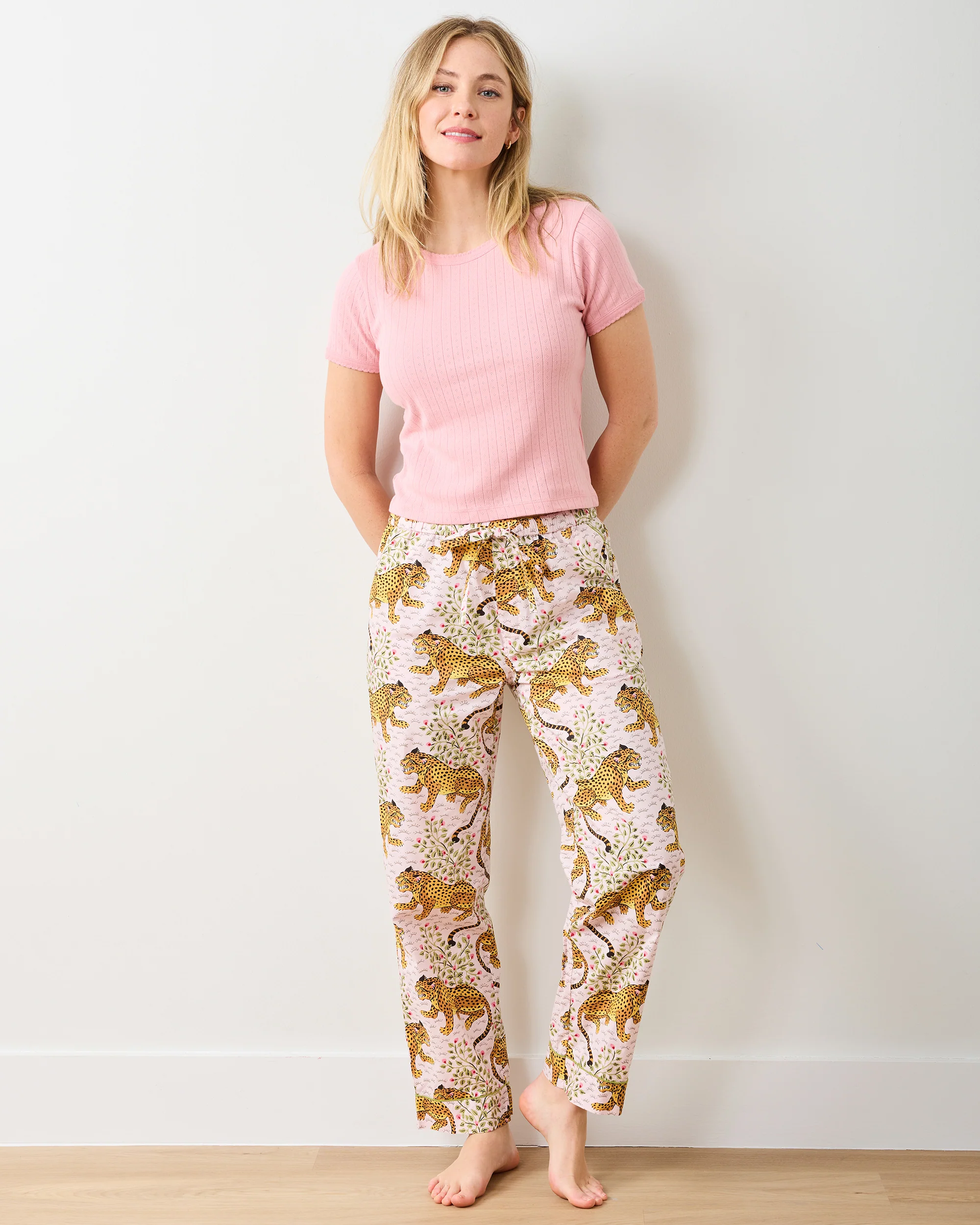 Pointelle Short Sleeve Tee - Pink Gemstone - Image 3