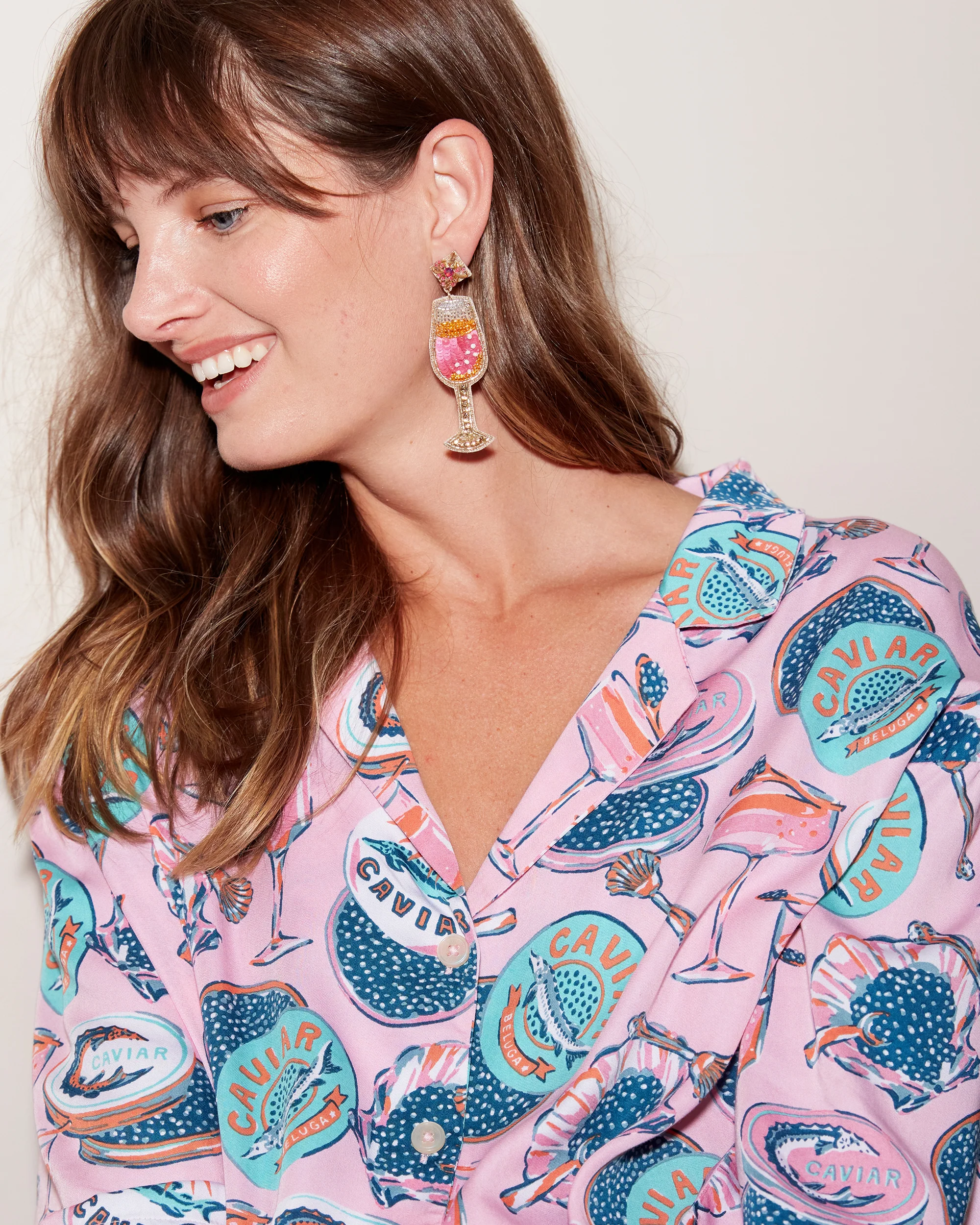 Pop The Bubbly - Beaded Earrings - Pink - Image 2