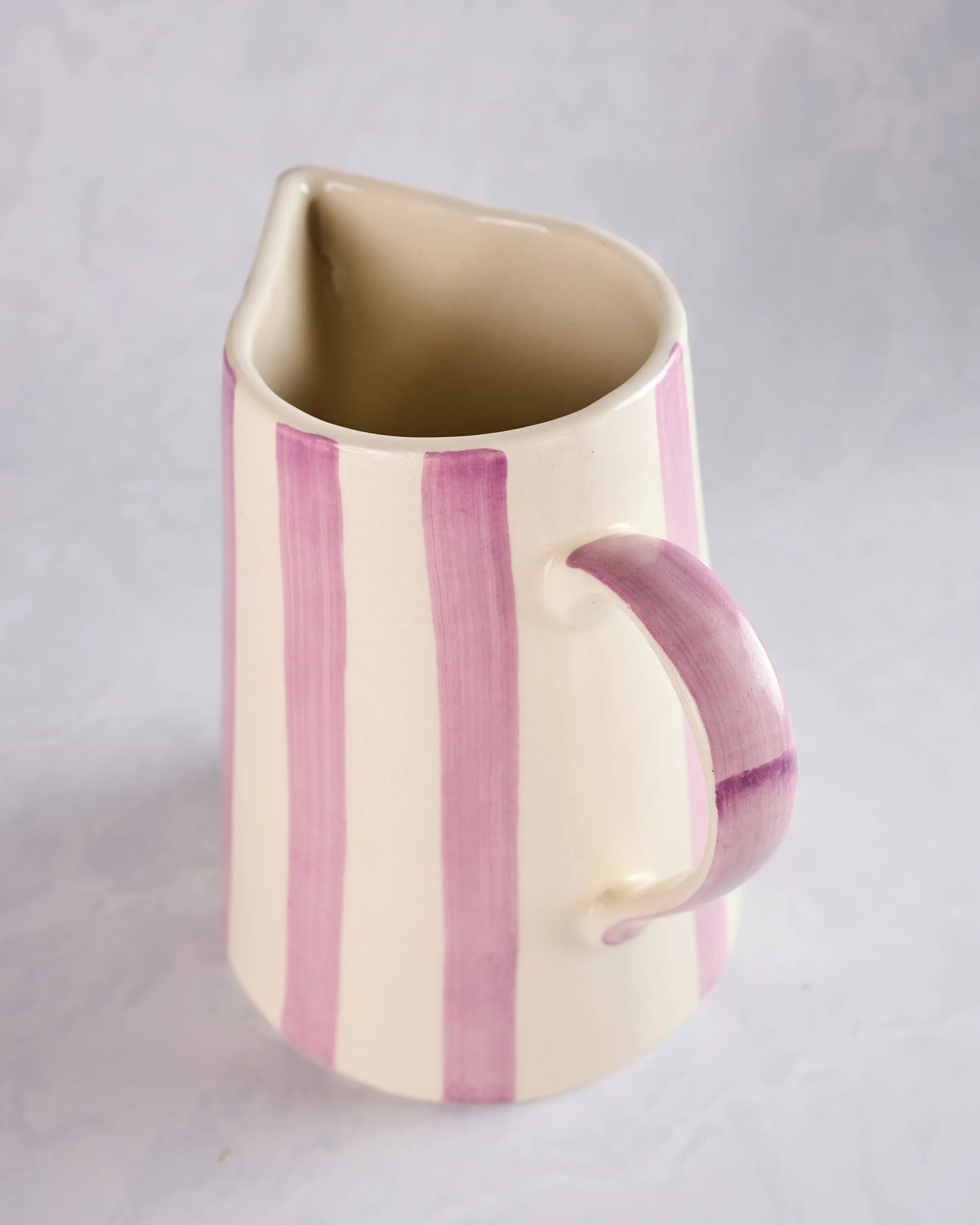 Purple Stripe - Ceramic Stripe Pitcher - Casa Amarosa - Image 2