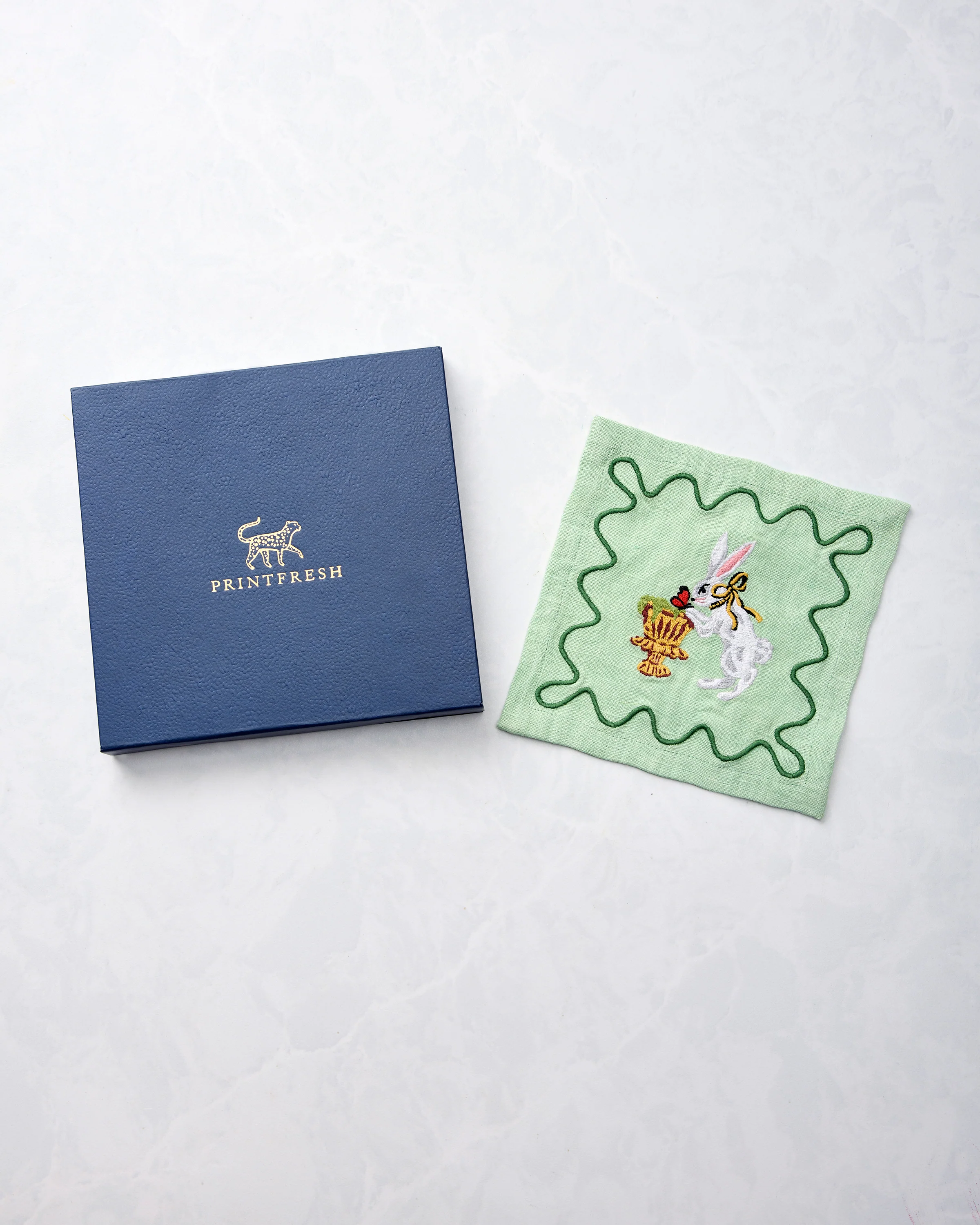 Rabbit Wonderland - Set of 4 Cocktail Napkins - Sage - Image 5