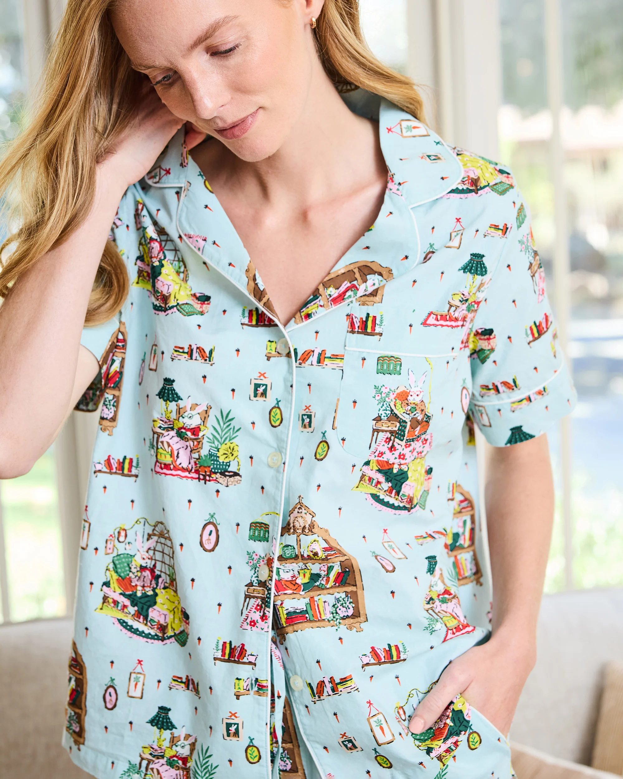 Reading Nook - Short PJ Set - Blue Burrow - Image 5