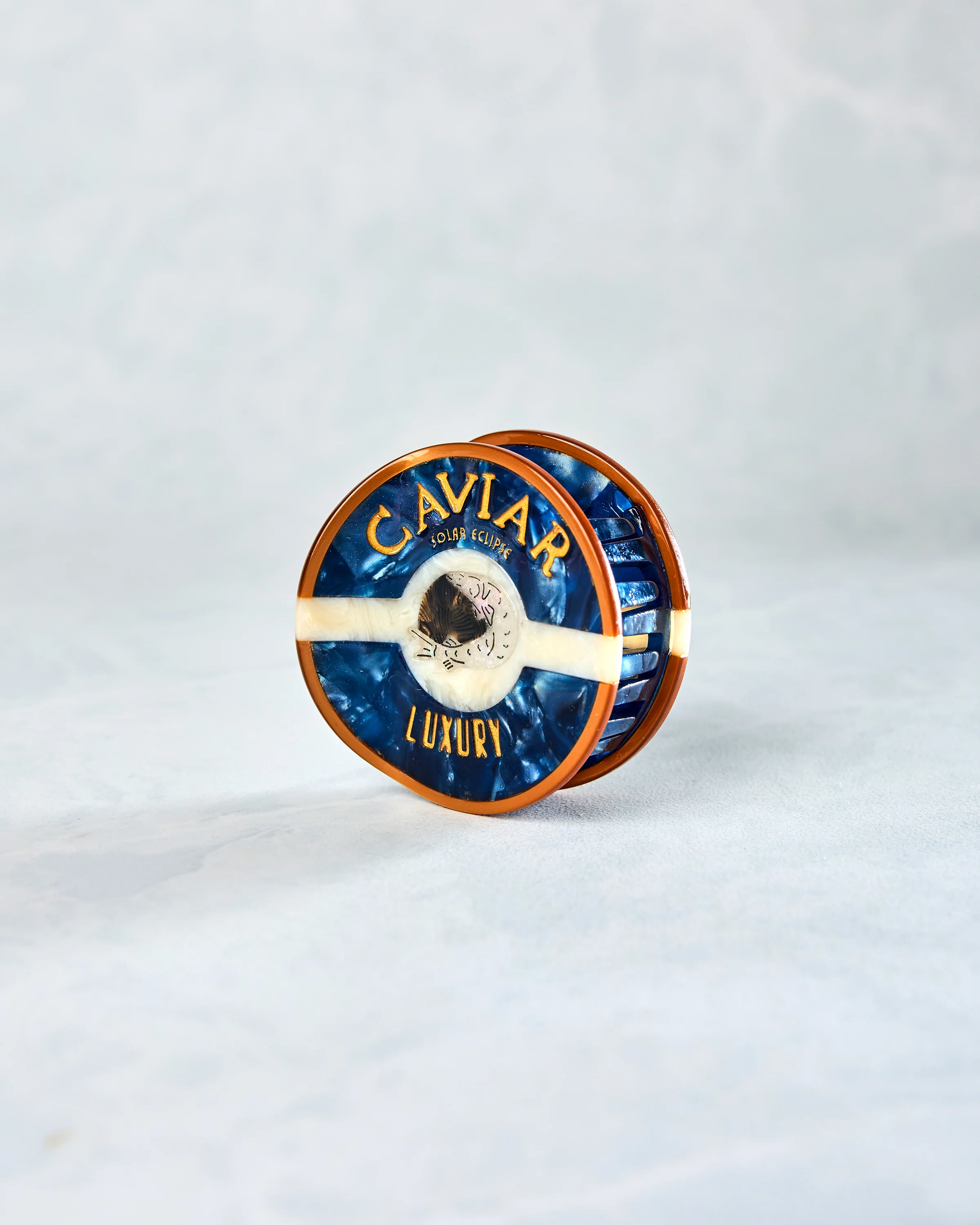Solar Eclipse - Hand Painted Caviar Claw Hair Clip - Blue