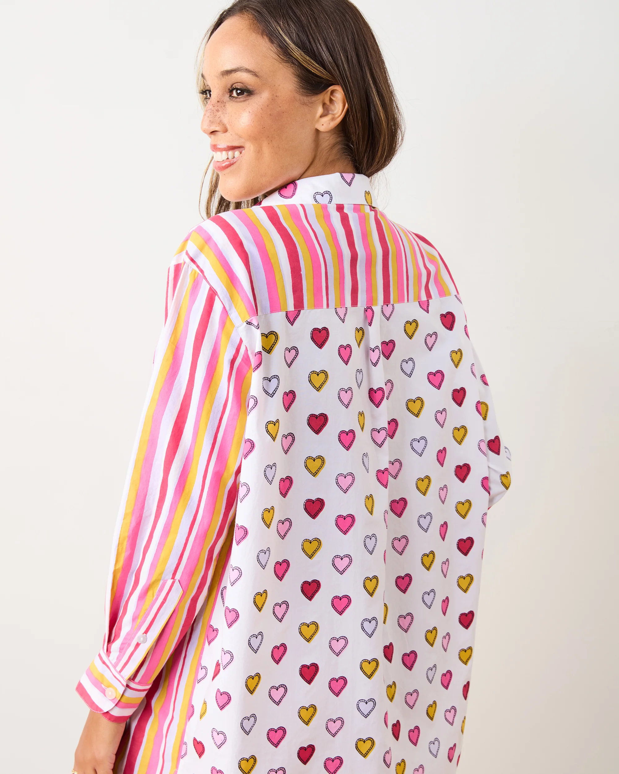 Candy Hearts Stripe - Everyday Button Down - Candy Cloud - Image 6