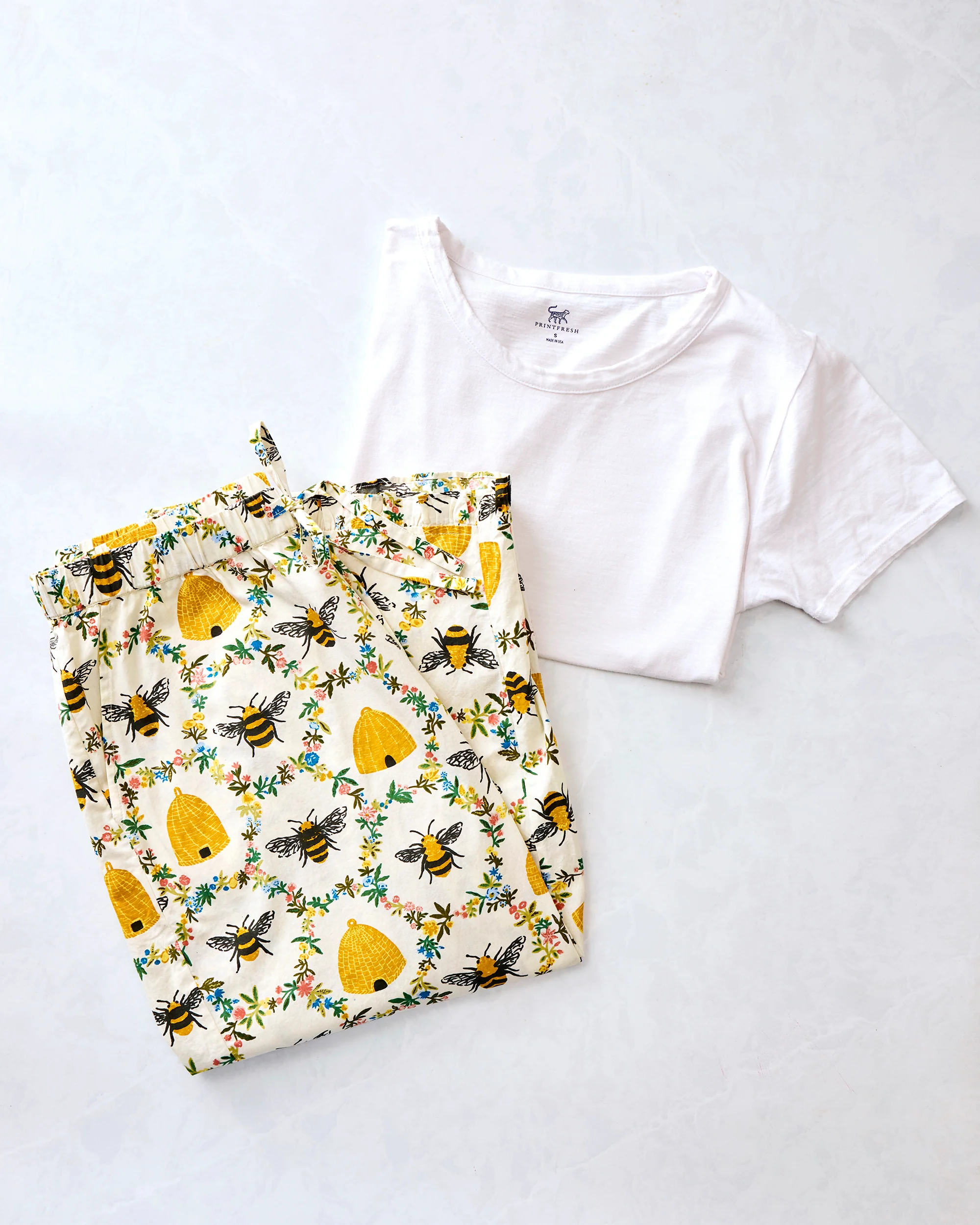Sweet Bee - Ruffle Cropped Pants & Saturday Tee Bundle - Multi