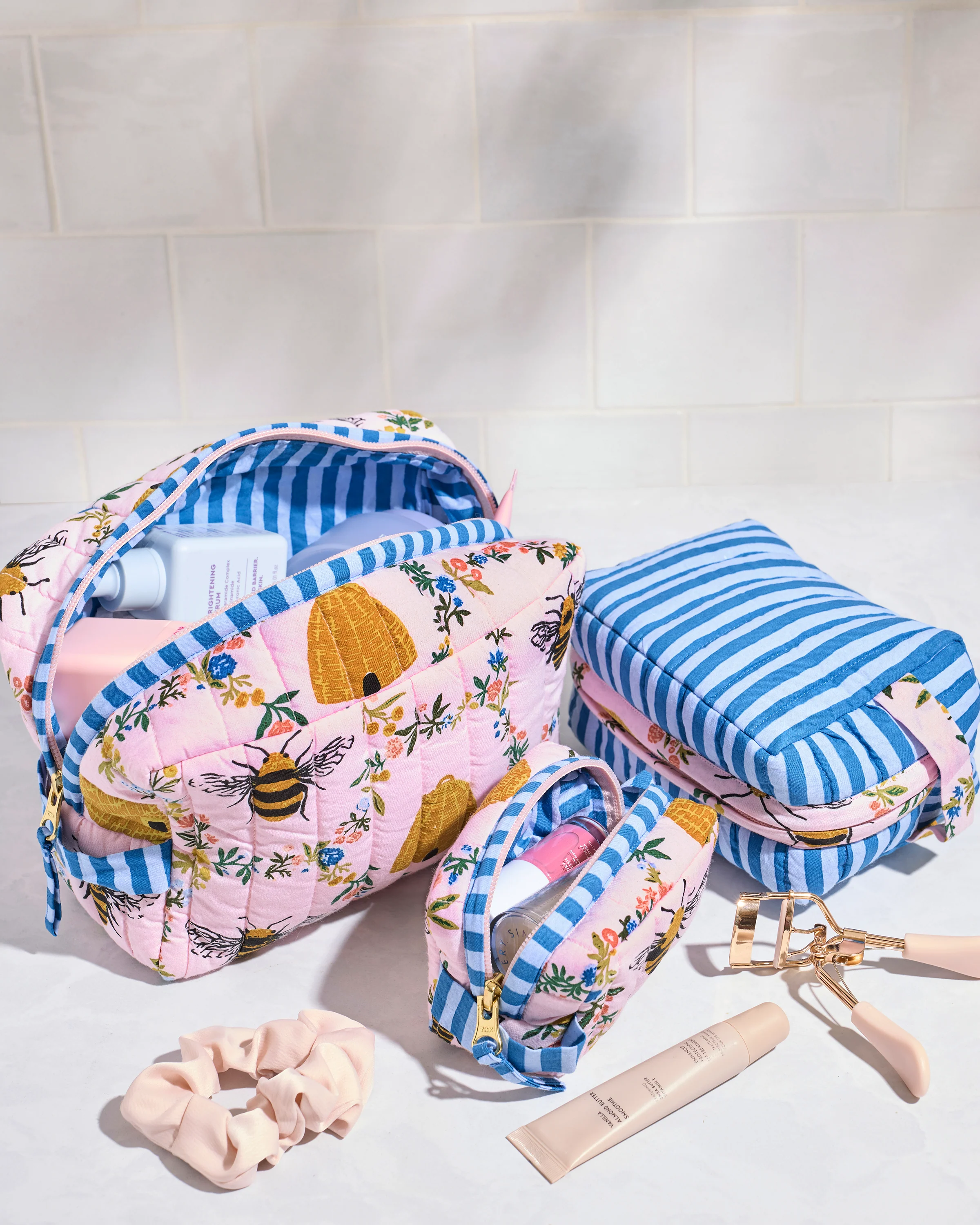 Sweet Bee - Three's Best Pouch Set - Pink Petal