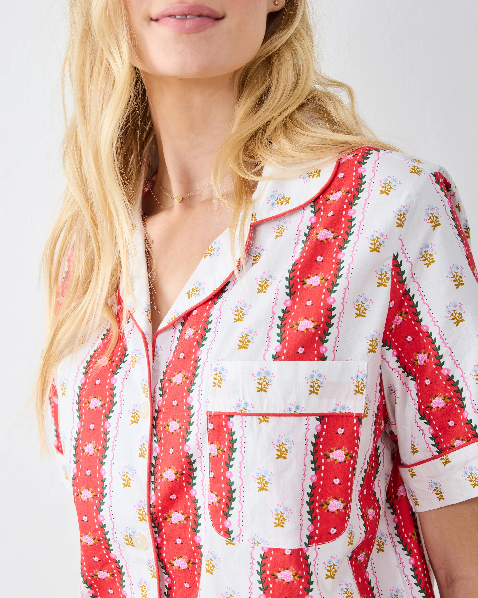 Sweetheart Stripes - Short PJ Set - Cherry Cola - Image 6