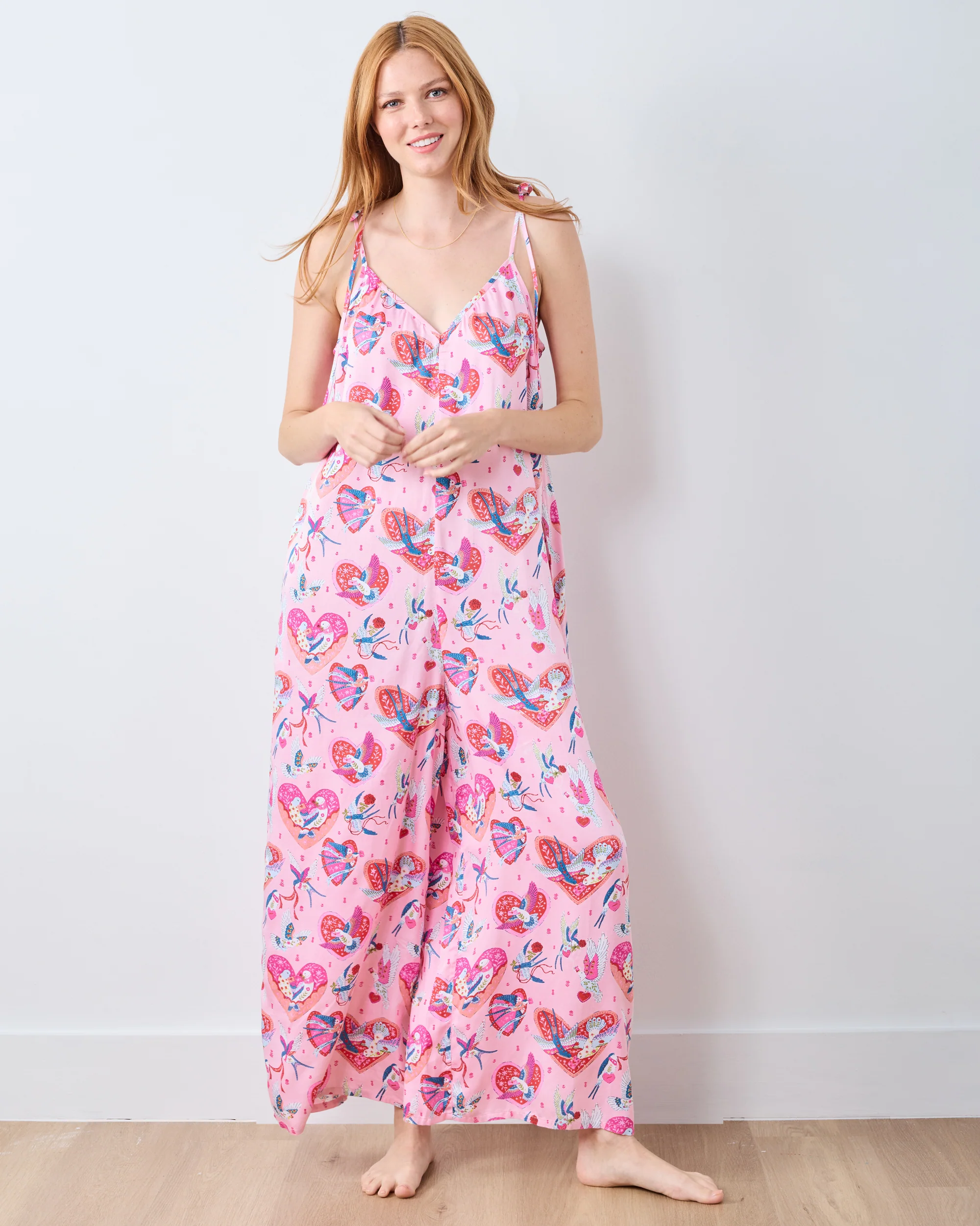 Swooning Sparrows - Eco Satin Jaipur Jumpsuit - Pink Petal - Image 2