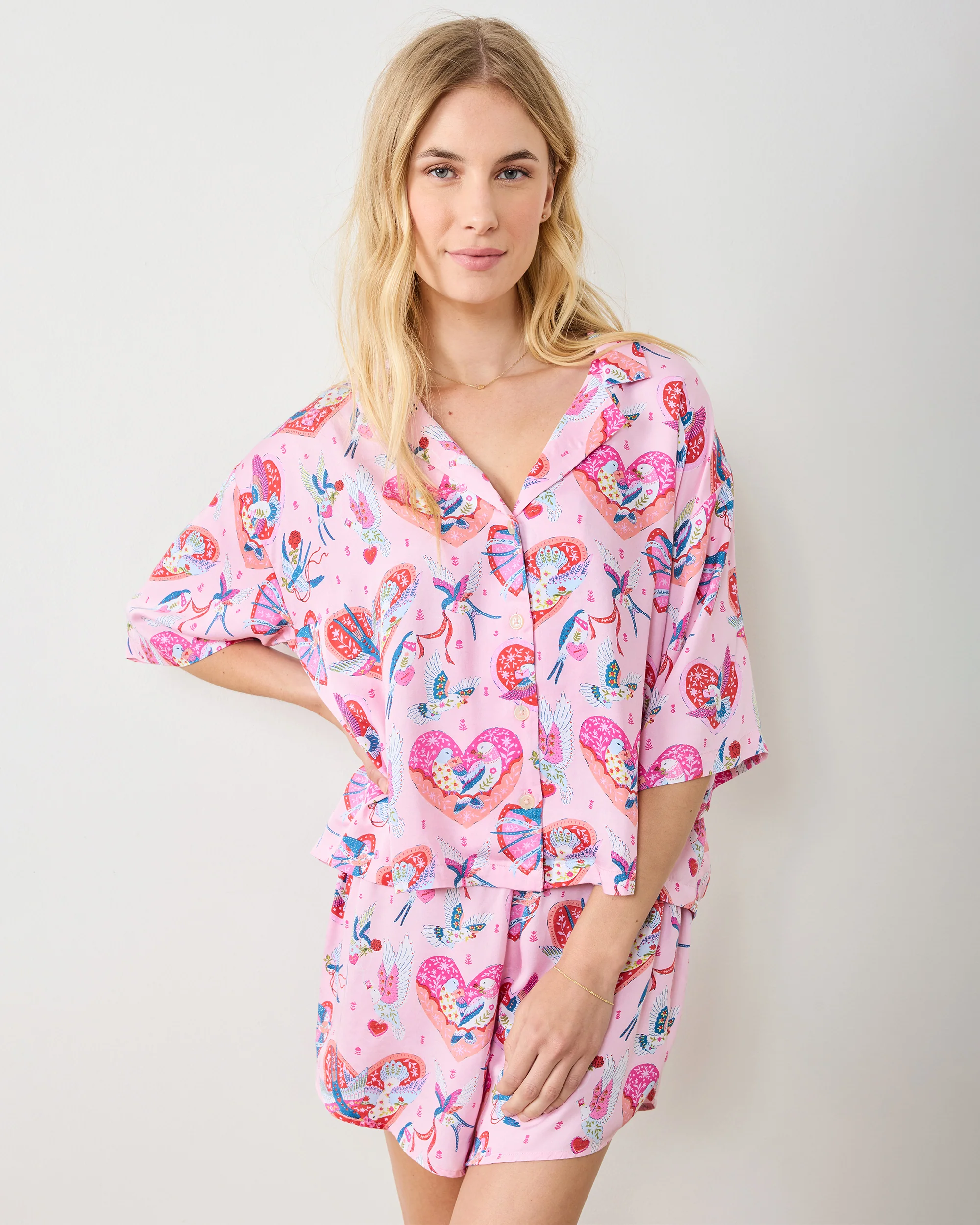 Swooning Sparrows - Eco Satin Sweet Dreams Set - Pink Petal - Image 2