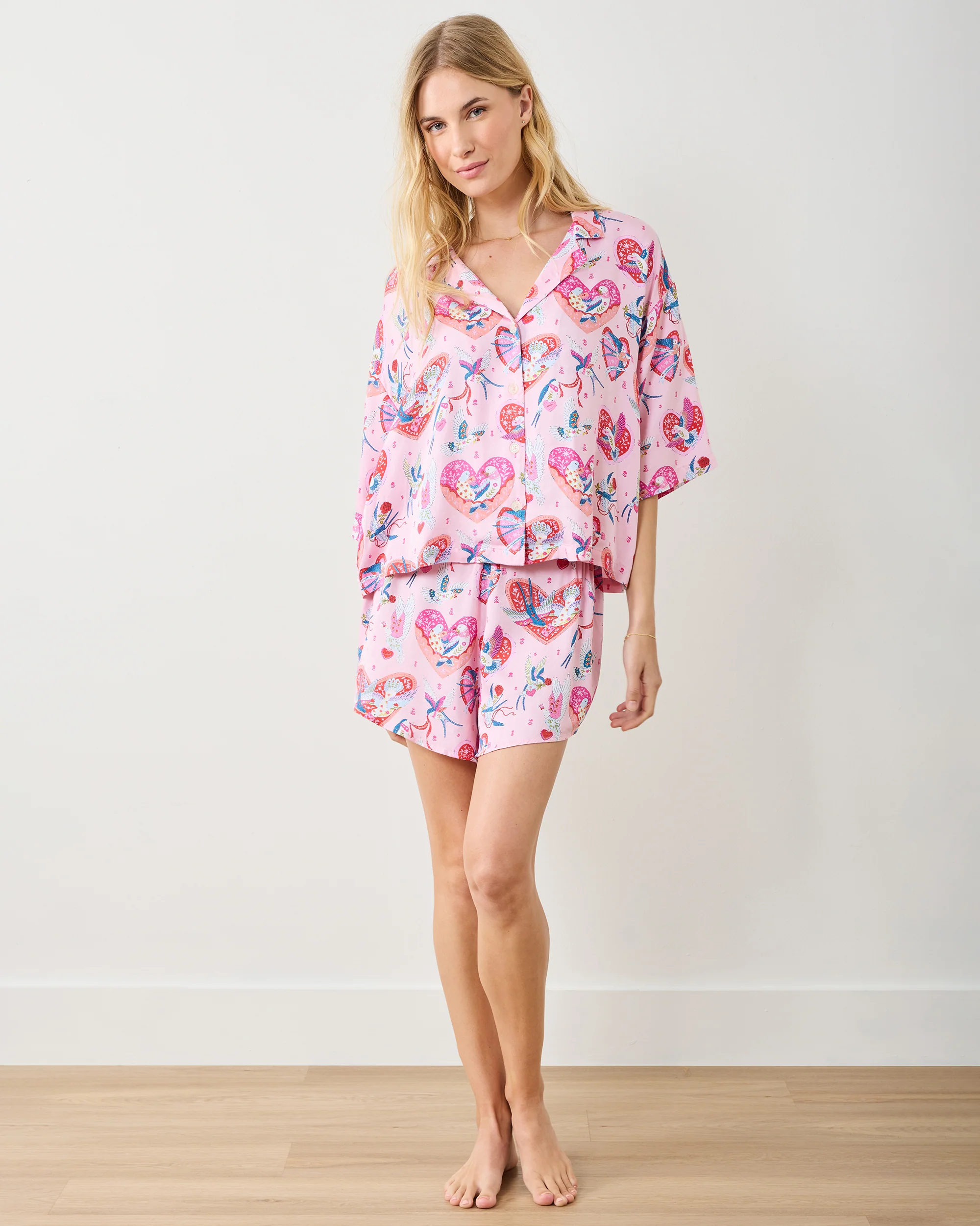 Swooning Sparrows - Eco Satin Sweet Dreams Set - Pink Petal - Image 3