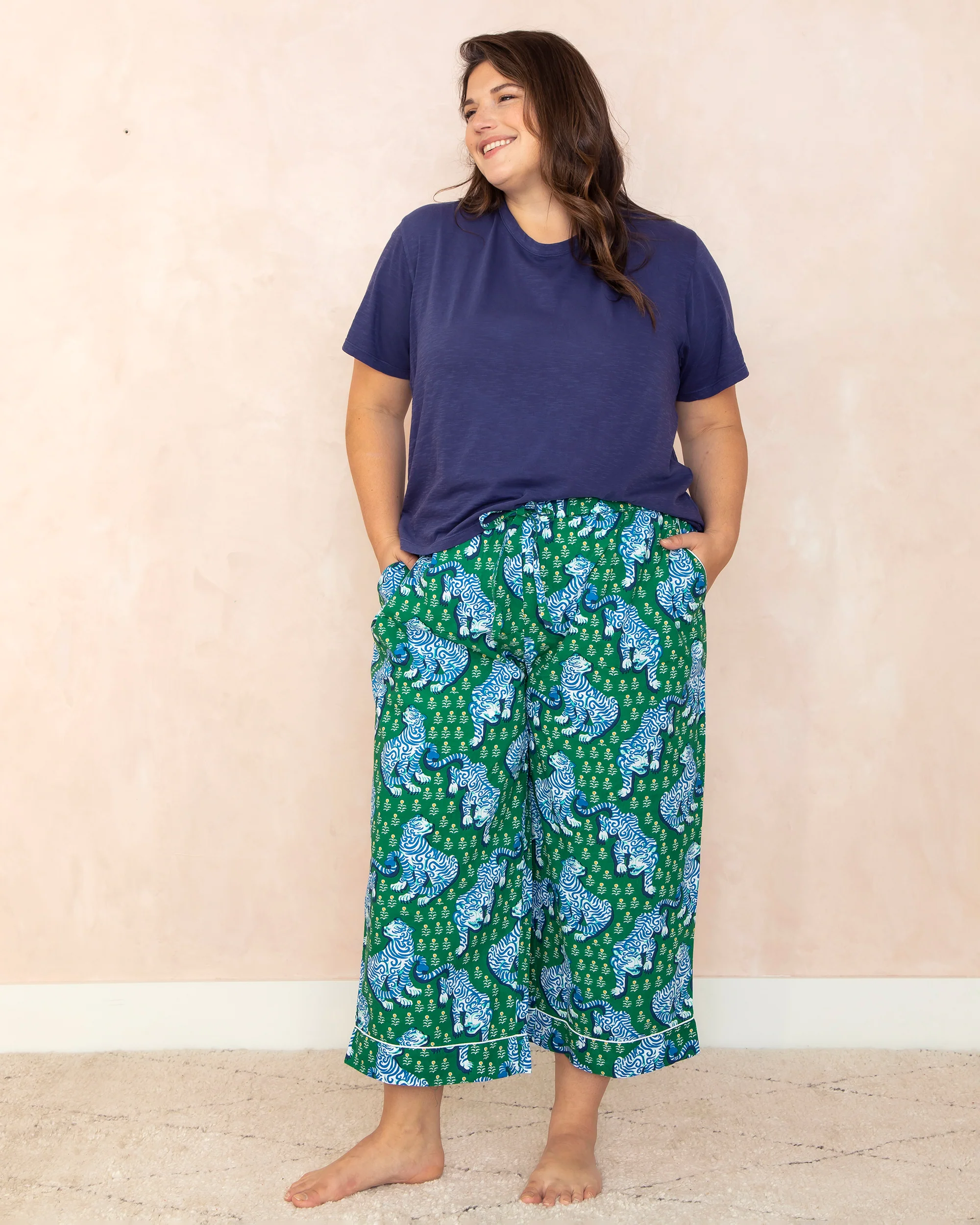 Tiger Queen - Cropped PJ Pants - Jade - Image 5