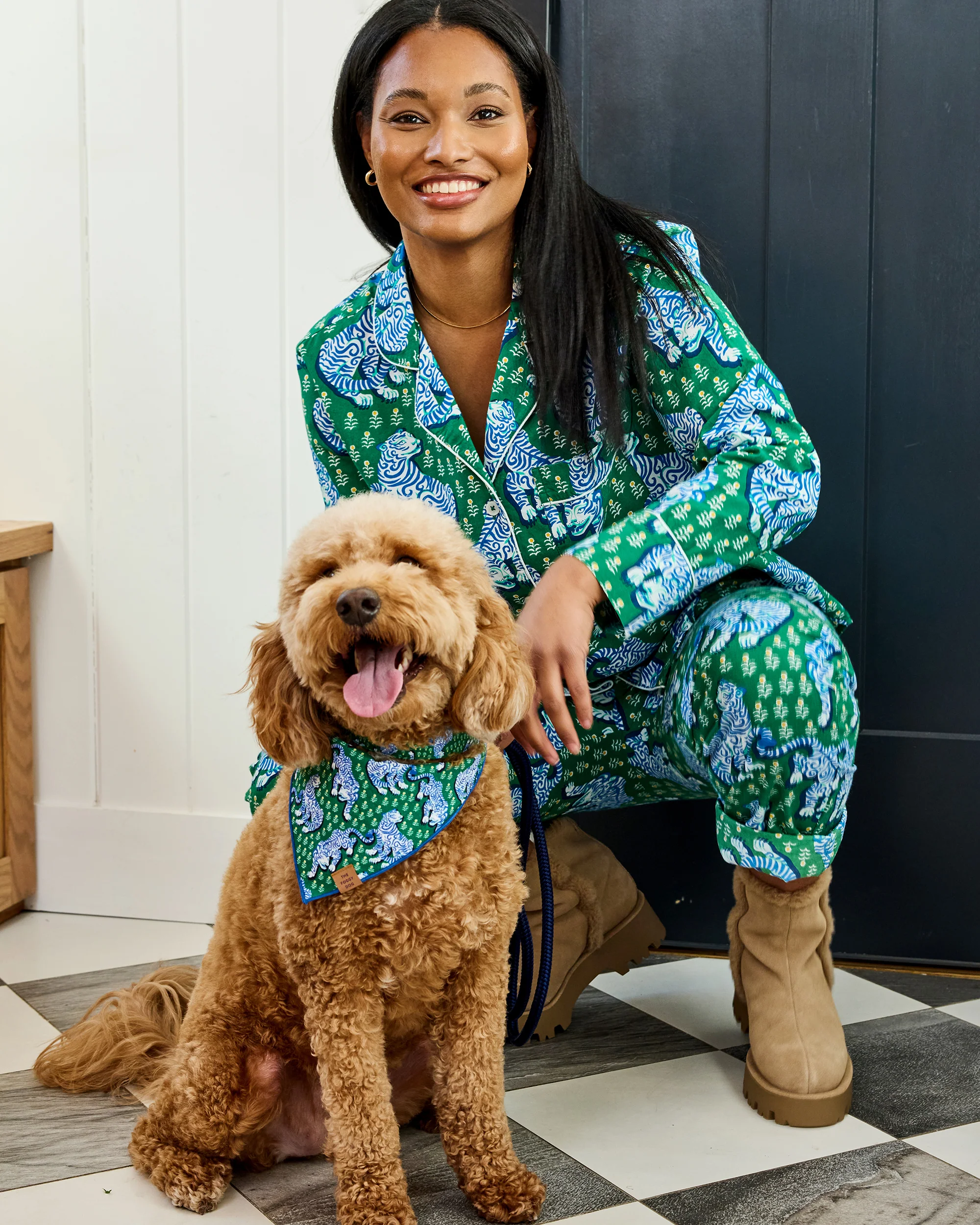 Tiger Queen - Long PJ Set - Jade - Image 3