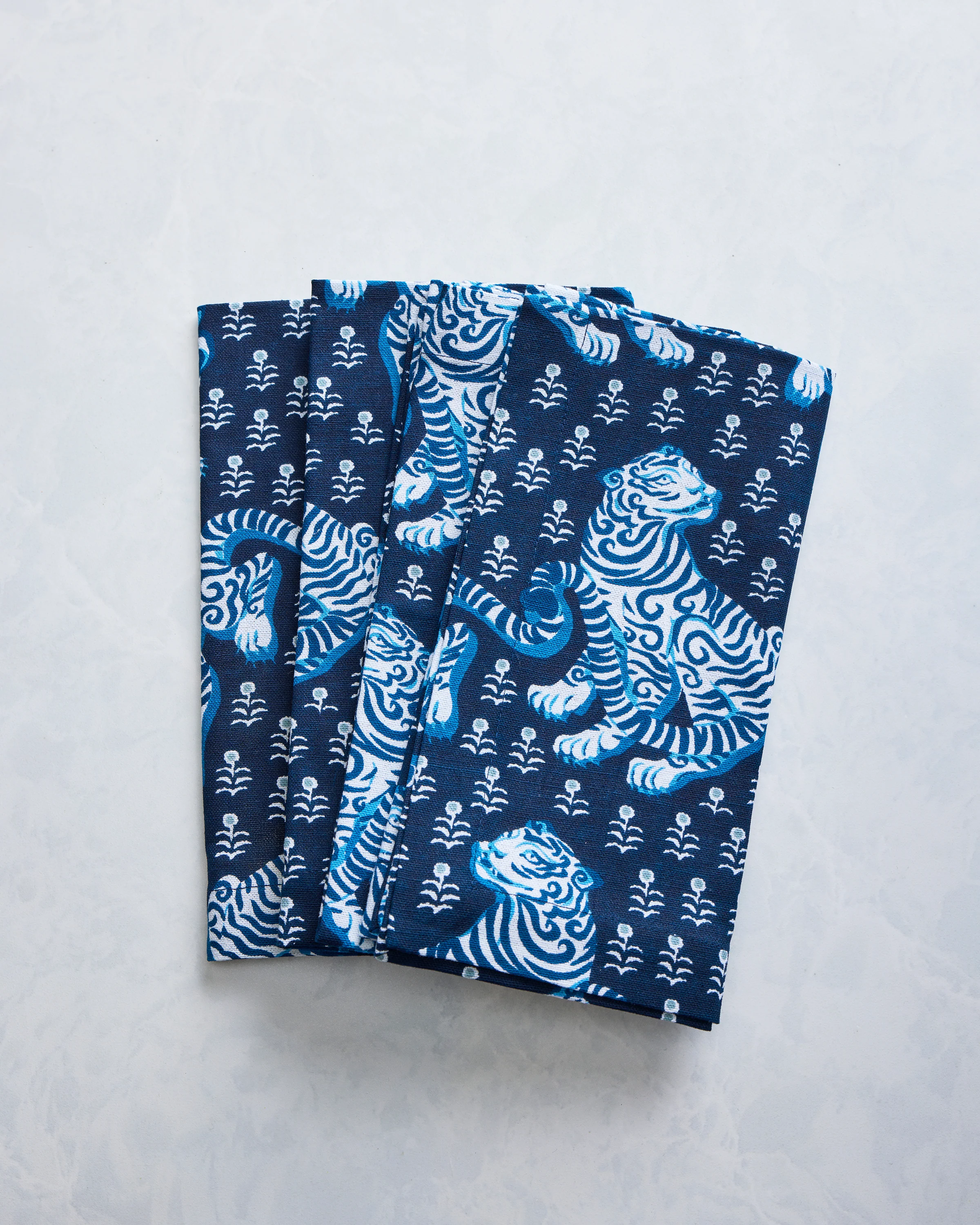 Tiger Queen - Set of 4 Napkins - Indigo - Image 3
