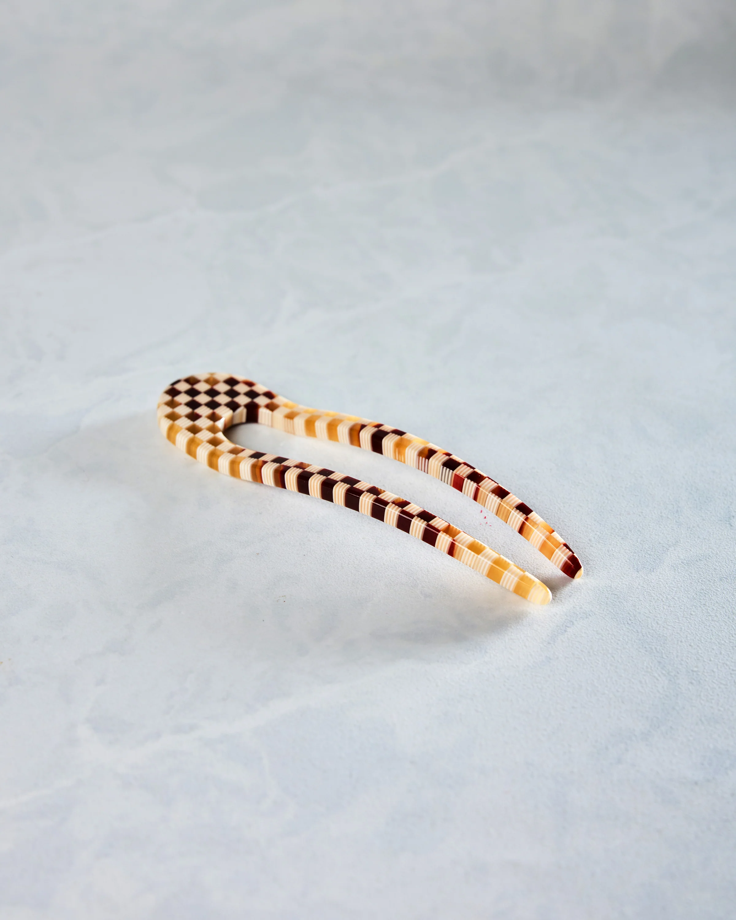 Tortoise Checker - French Hair Pin - Machete - Image 4