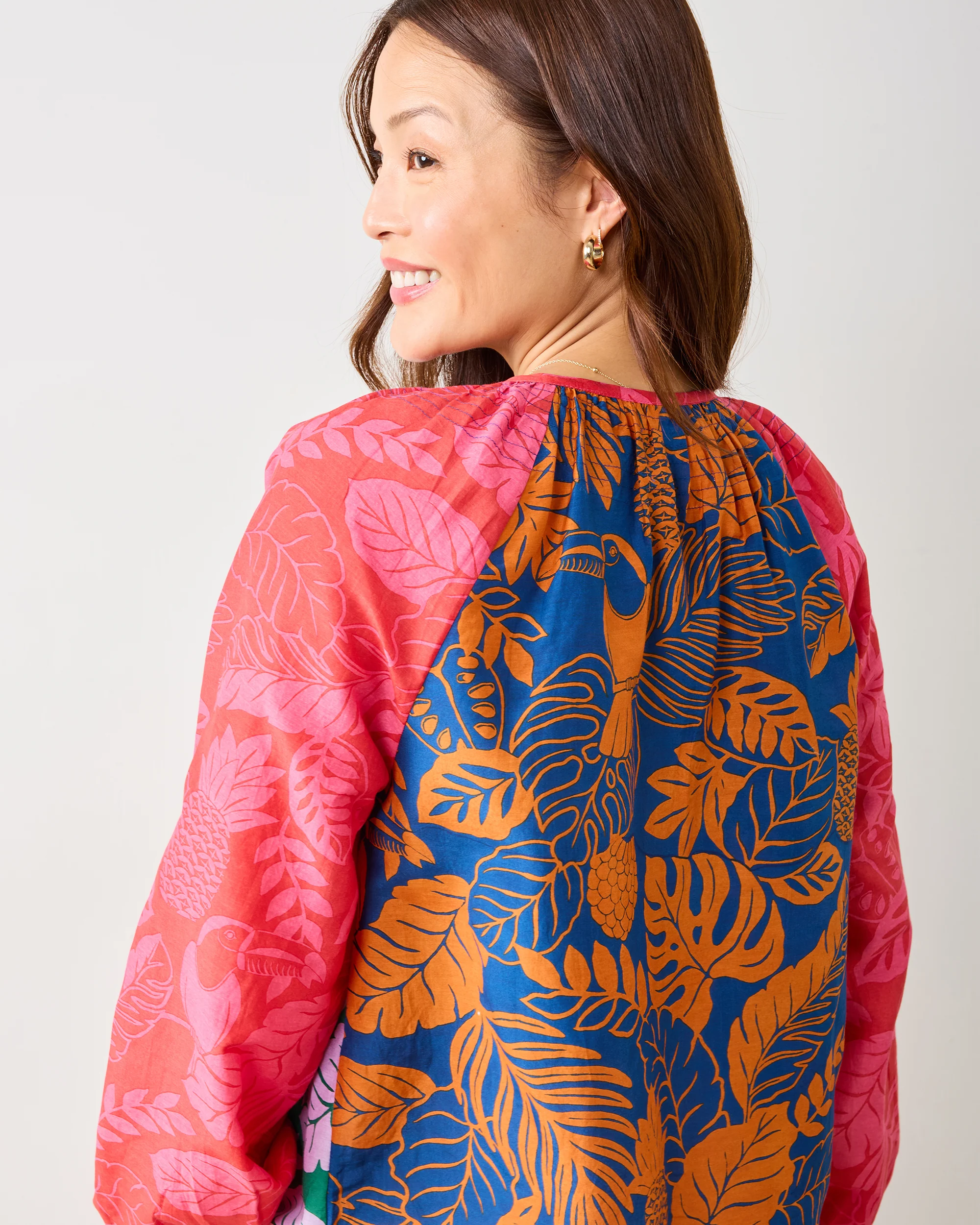 Toucan Treetop - Step Ashore Blouse - Multi Palms - Image 5