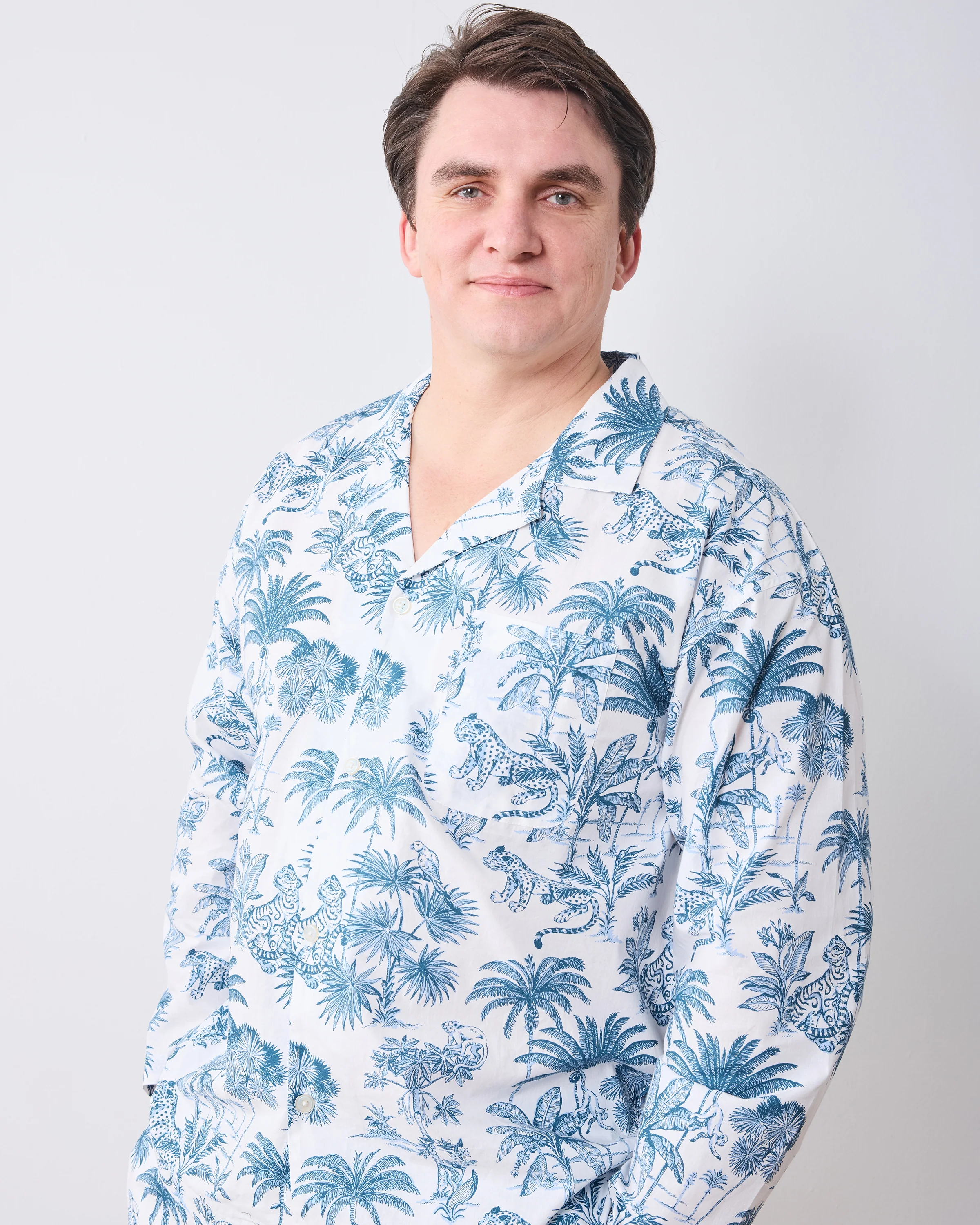 Tropical Toile - Men's Long Set - Cloud - Image 3