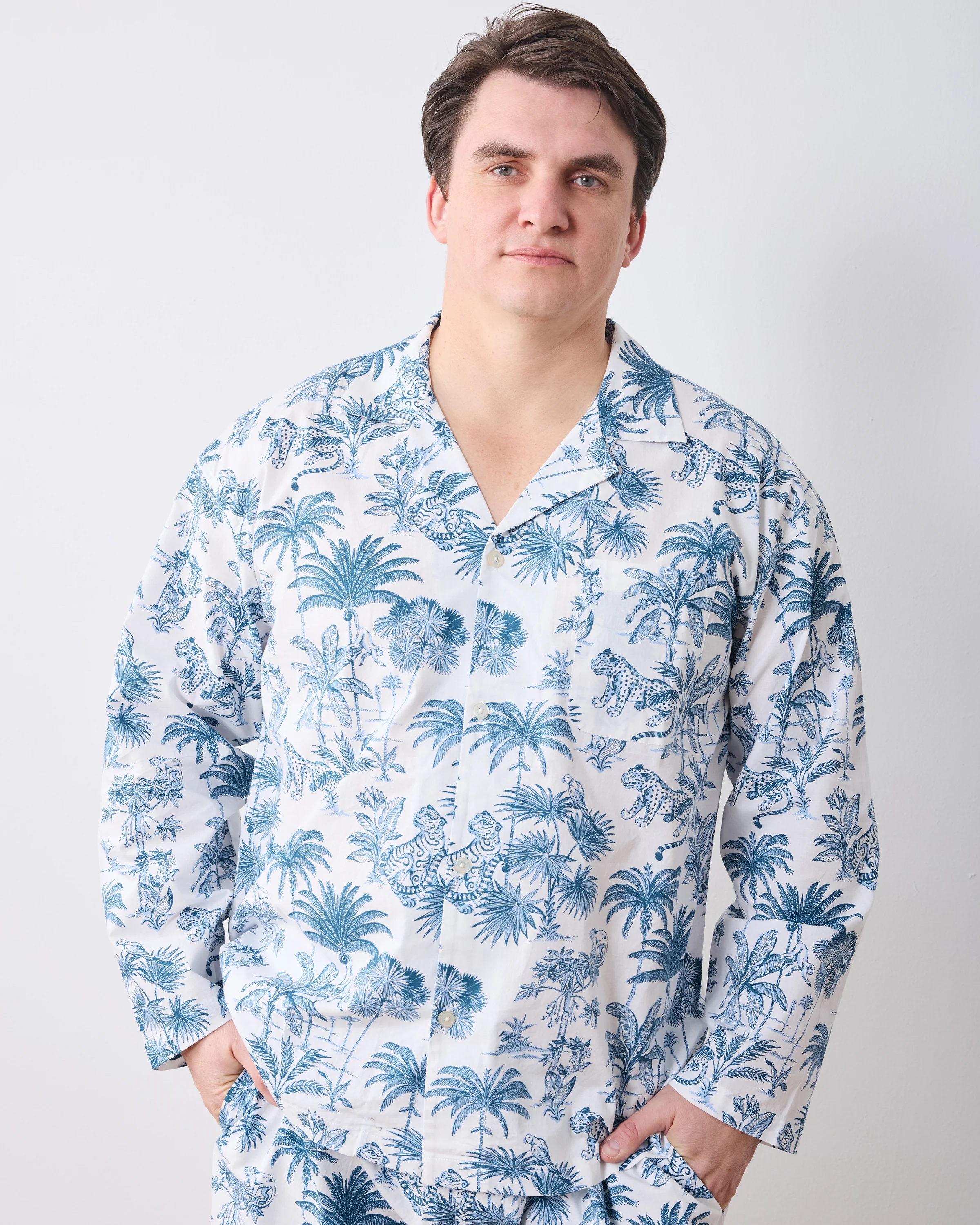 Tropical Toile - Men's Long Set - Cloud - Image 5