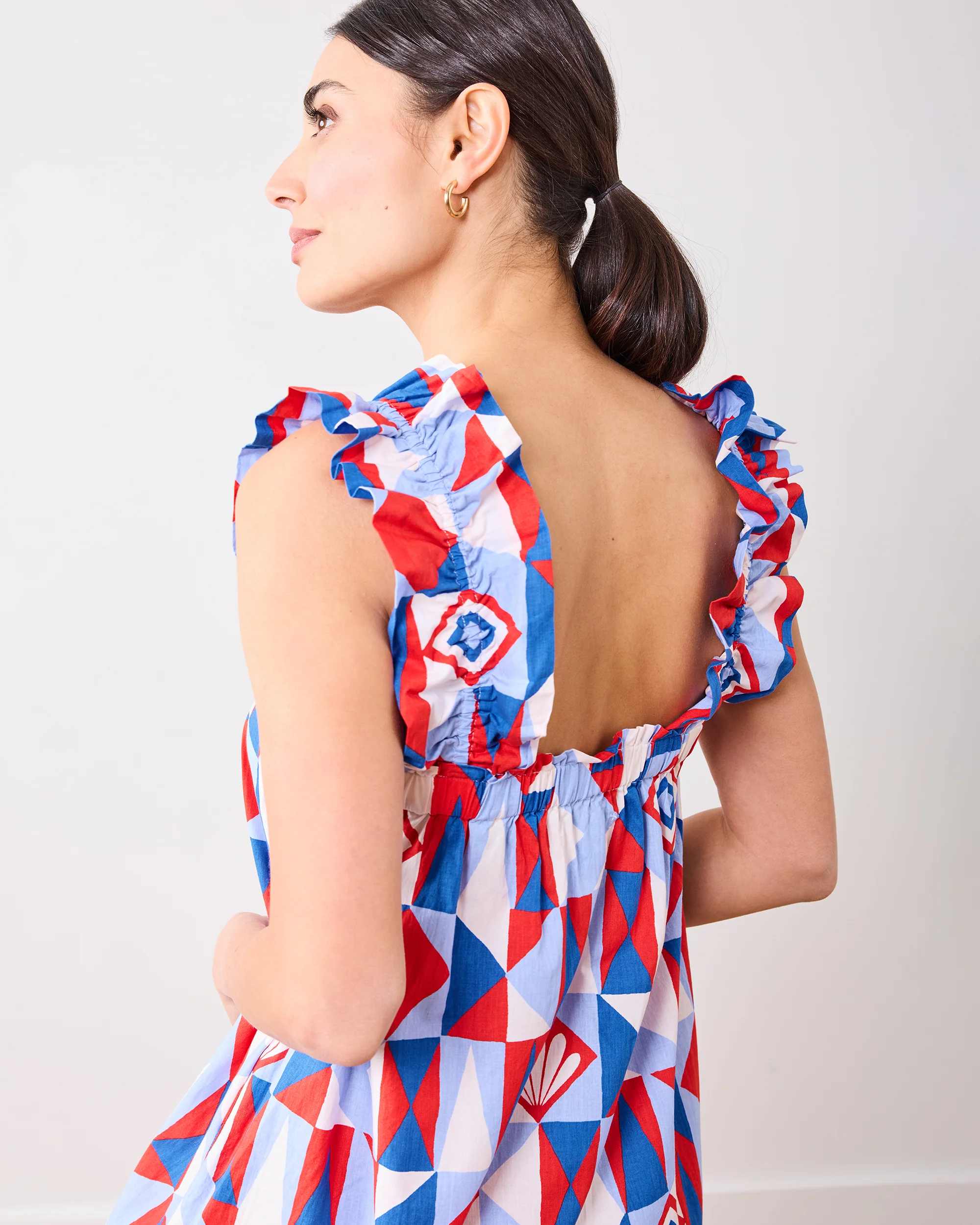 Underwater Mosaic - Serenity Dress - Retro Red - Image 4