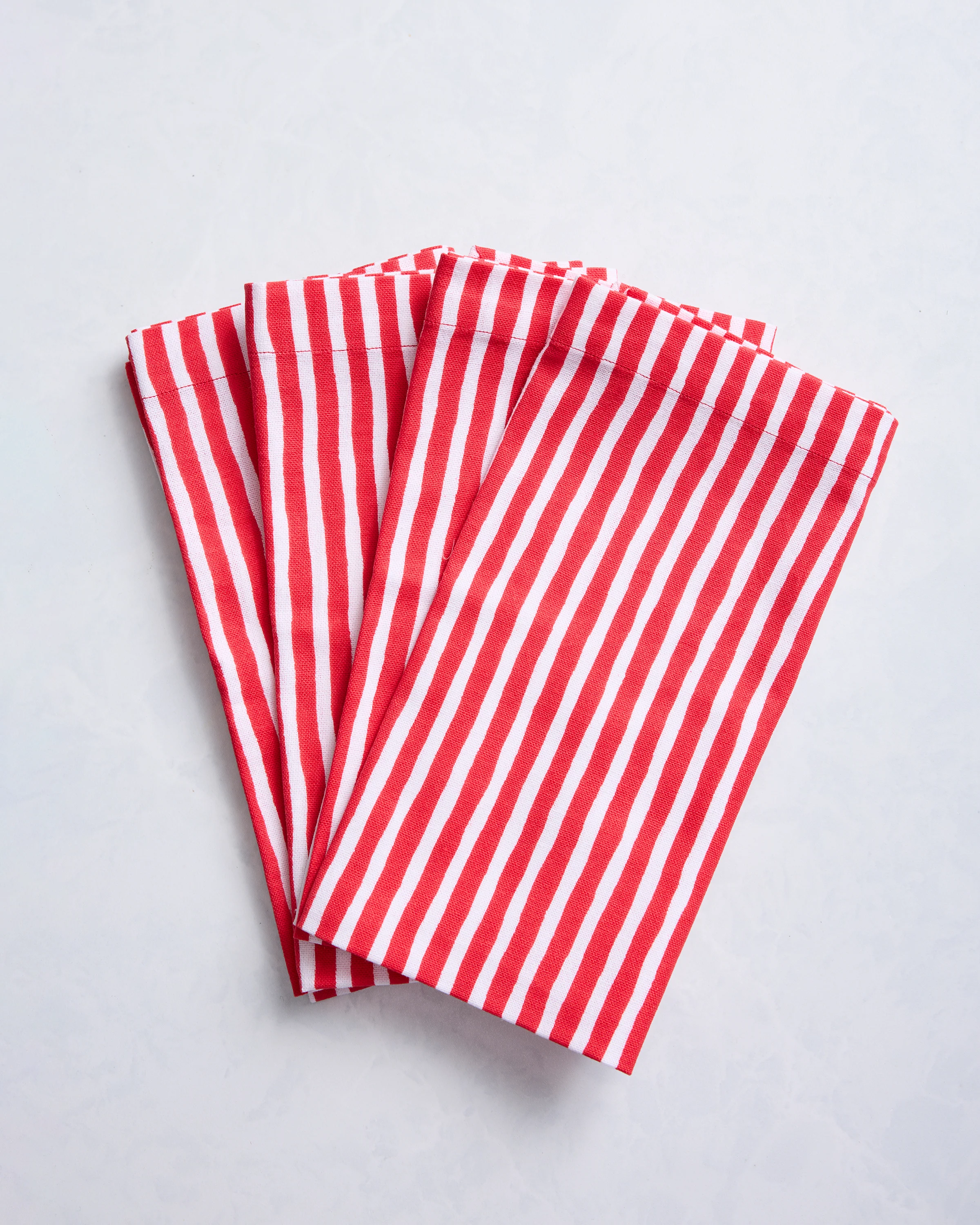 Chunky Painted Stripe - Dinner Napkins Set of 4 - Ruby - Image 4