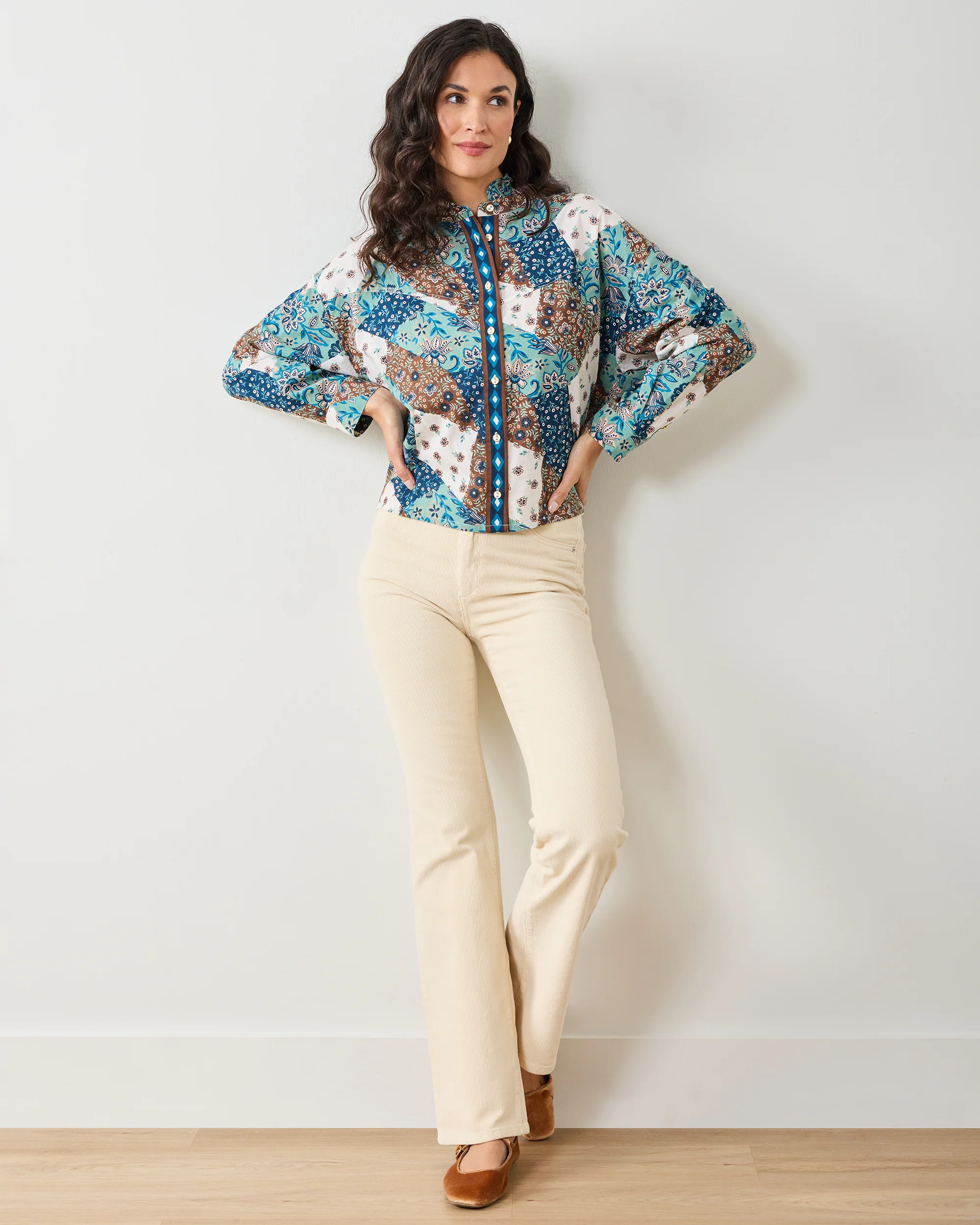Vintage Patchwork - Mabel Blouse - Mocha - Image 3