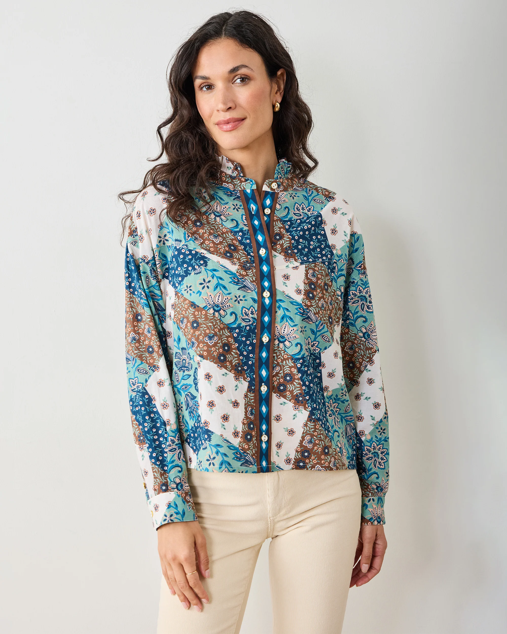 Vintage Patchwork - Mabel Blouse - Mocha - Image 6
