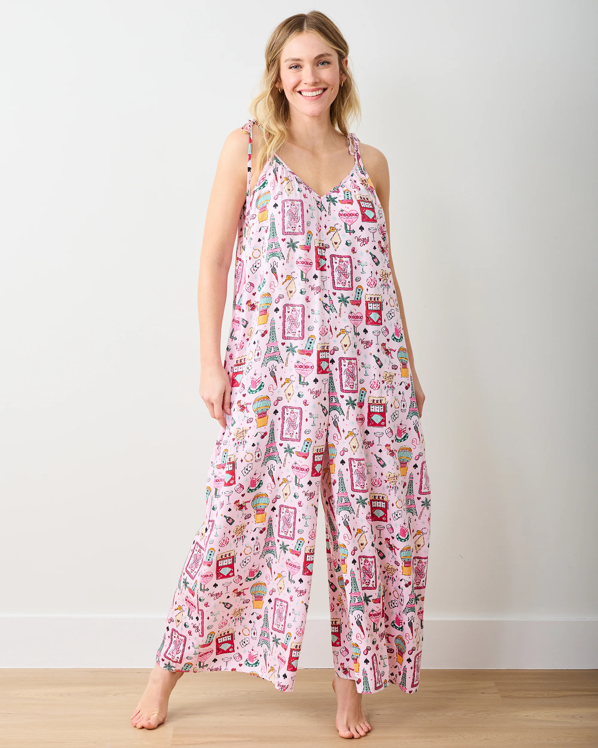 Viva Las Vegas - Eco Satin Jaipur Jumpsuit - Lucky Pink - Image 6