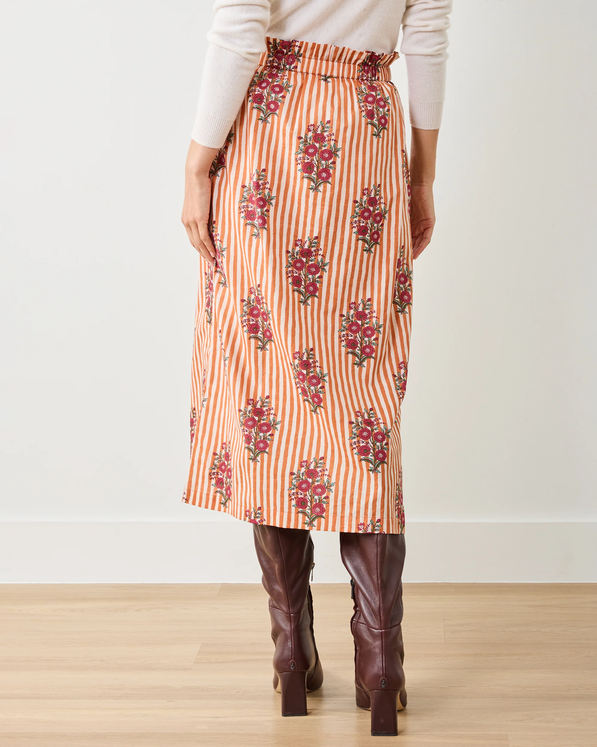 Wildflower Stripes - Emilia Skirt - Ivory Wine - Image 5