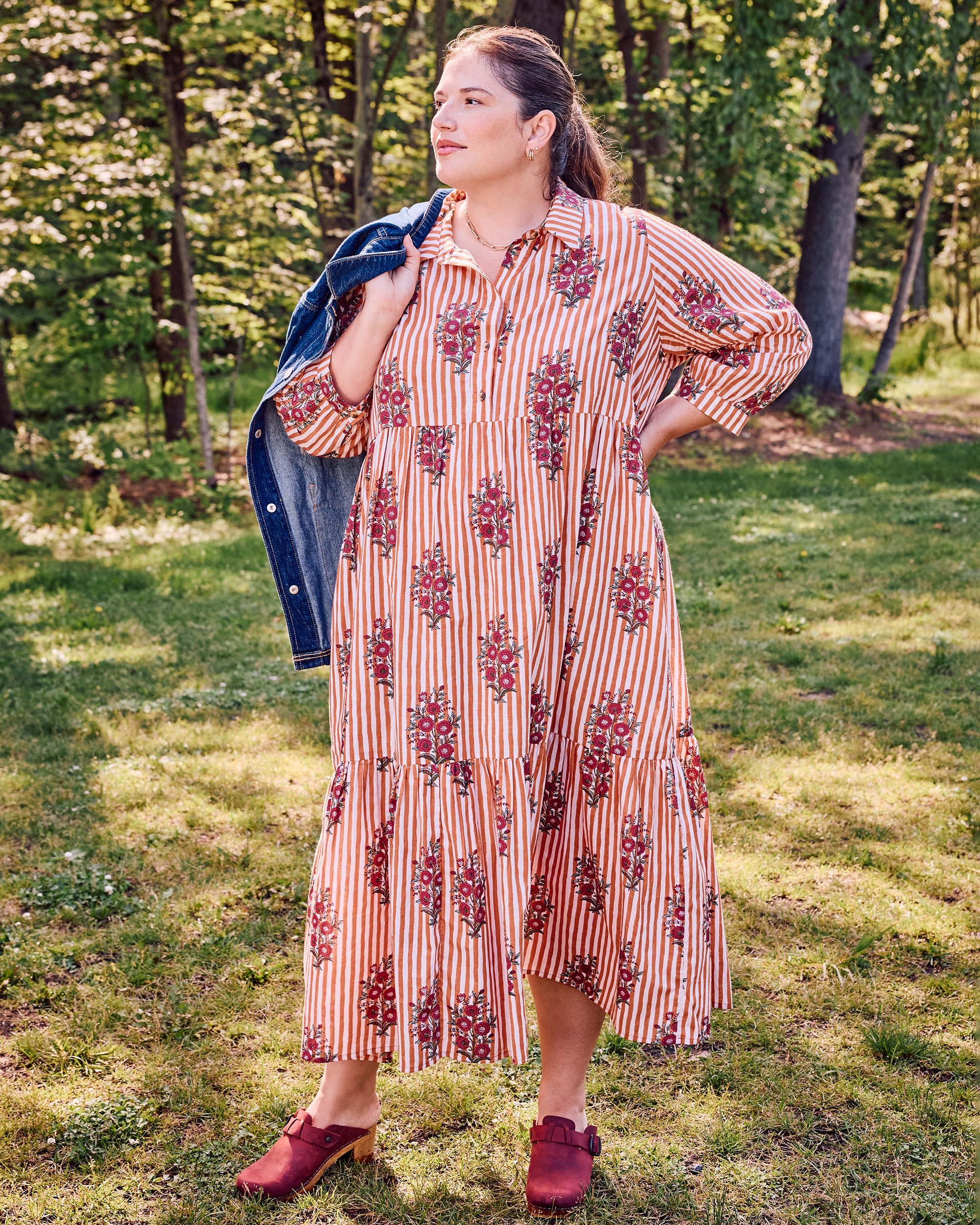 Wildflower Stripes - Juniper Dress - Ivory Wine - Image 3