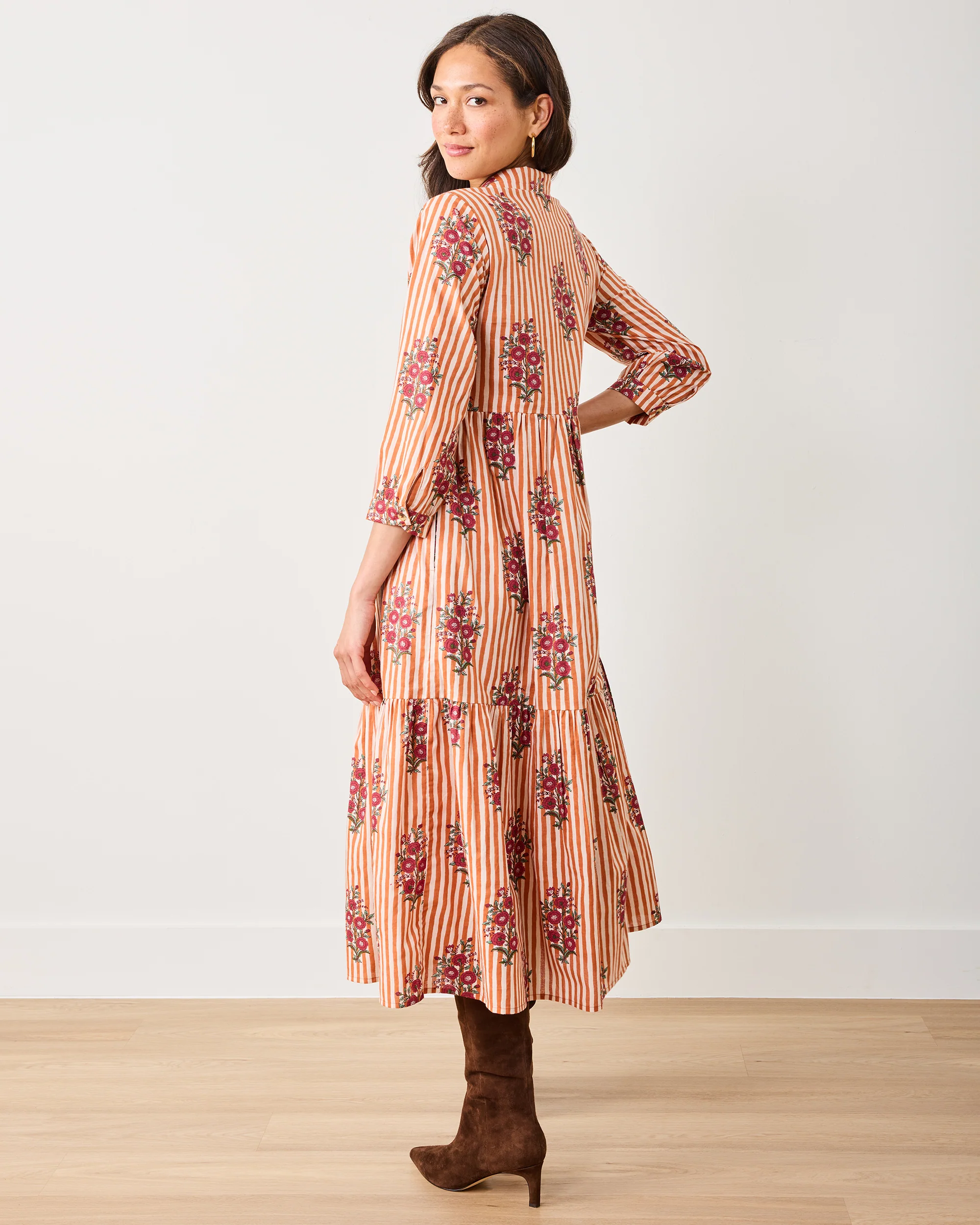 Wildflower Stripes - Juniper Dress - Ivory Wine - Image 4