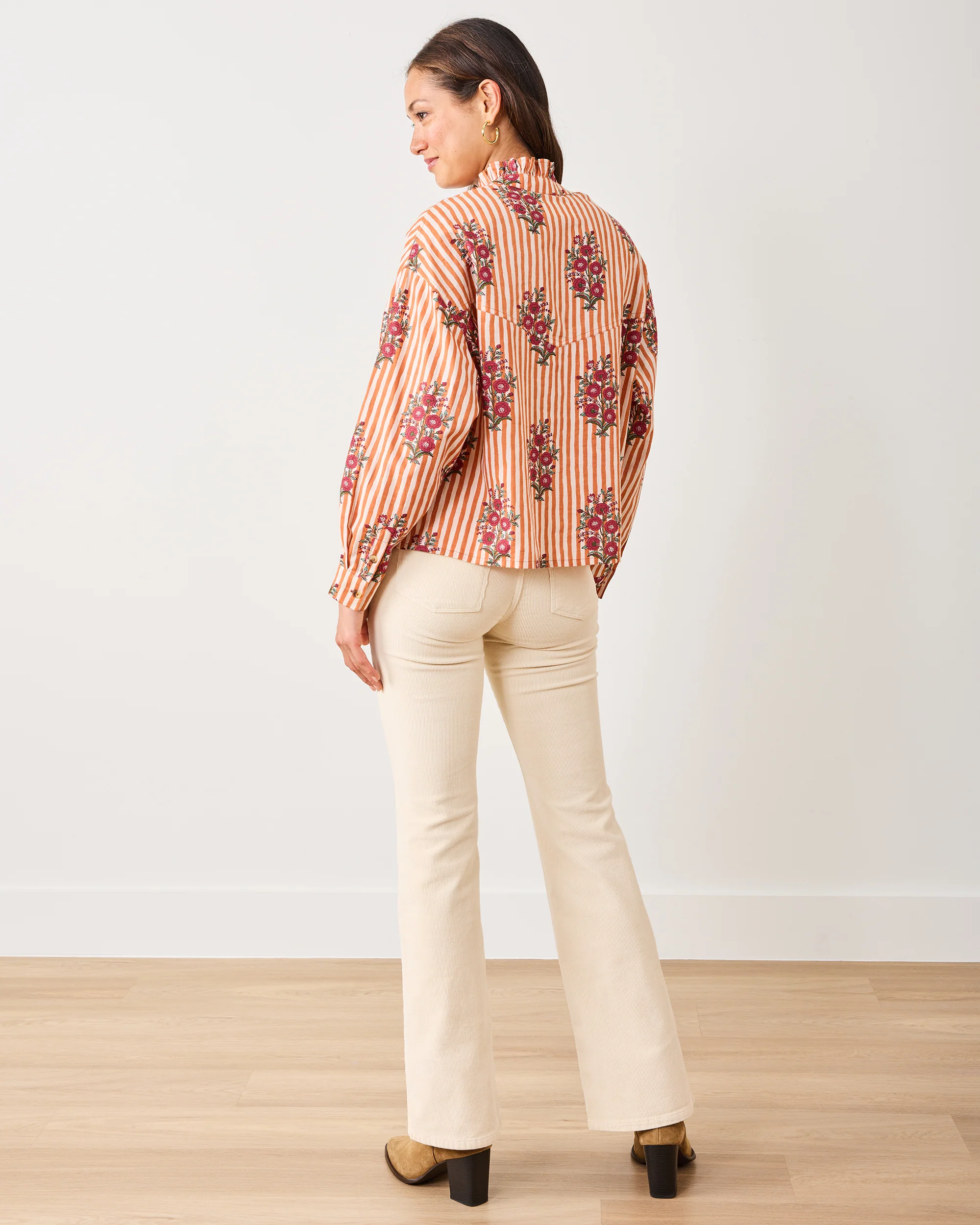 Wildflower Stripes - Mabel Blouse - Ivory Wine - Image 4