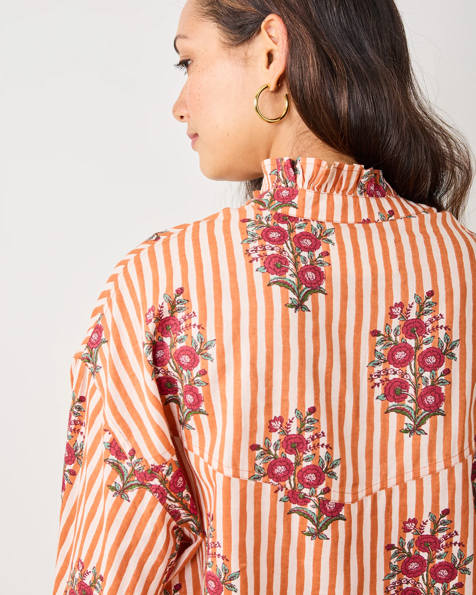 Wildflower Stripes - Mabel Blouse - Ivory Wine - Image 5